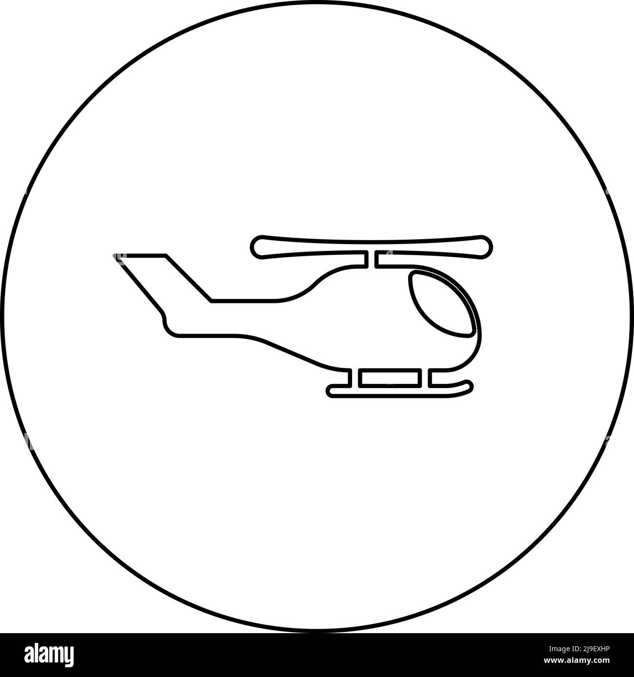 Helicopter chopper in air icon in circle round black color vector ...