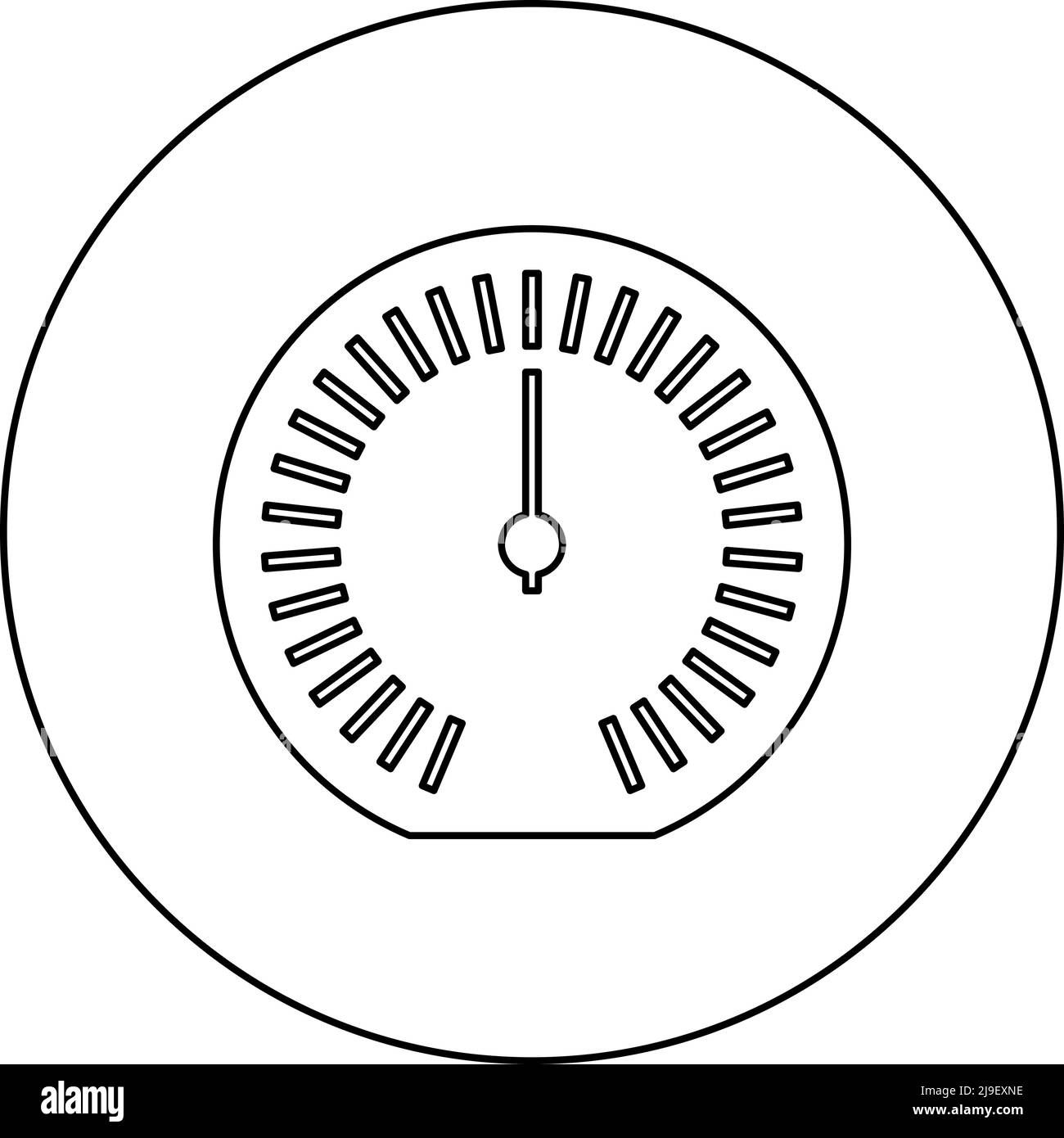 Speedometer odometer speed counter meter icon in circle round black