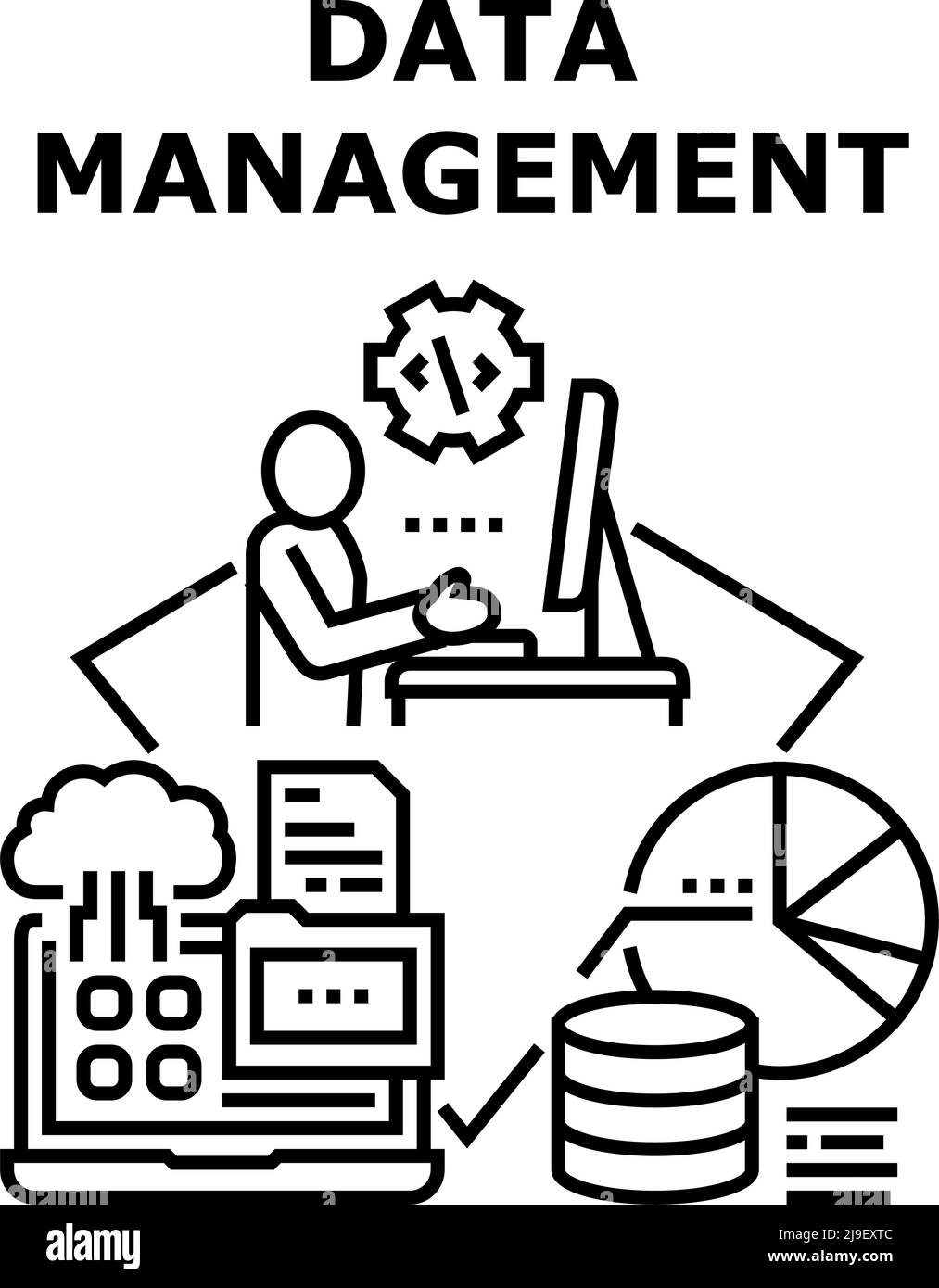 Data Management Vector Concept Color Illustration Stock Vector Image ...