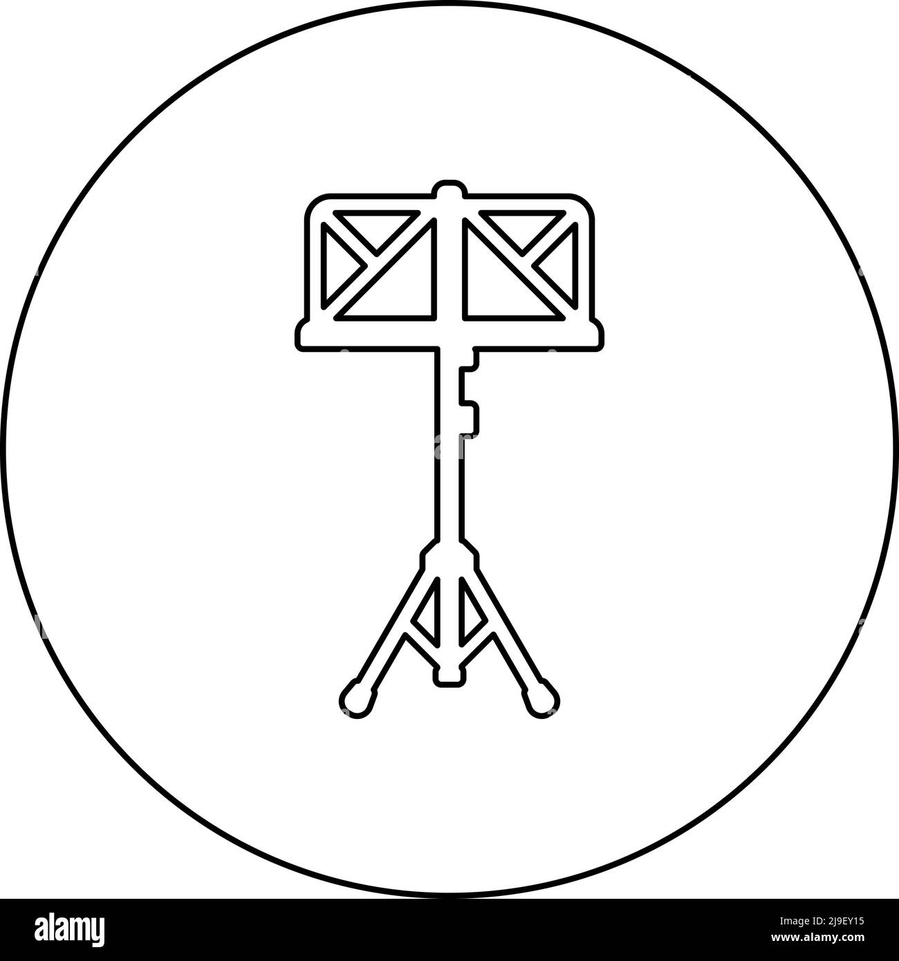 Music stand easel Readingstand icon in circle round black color vector