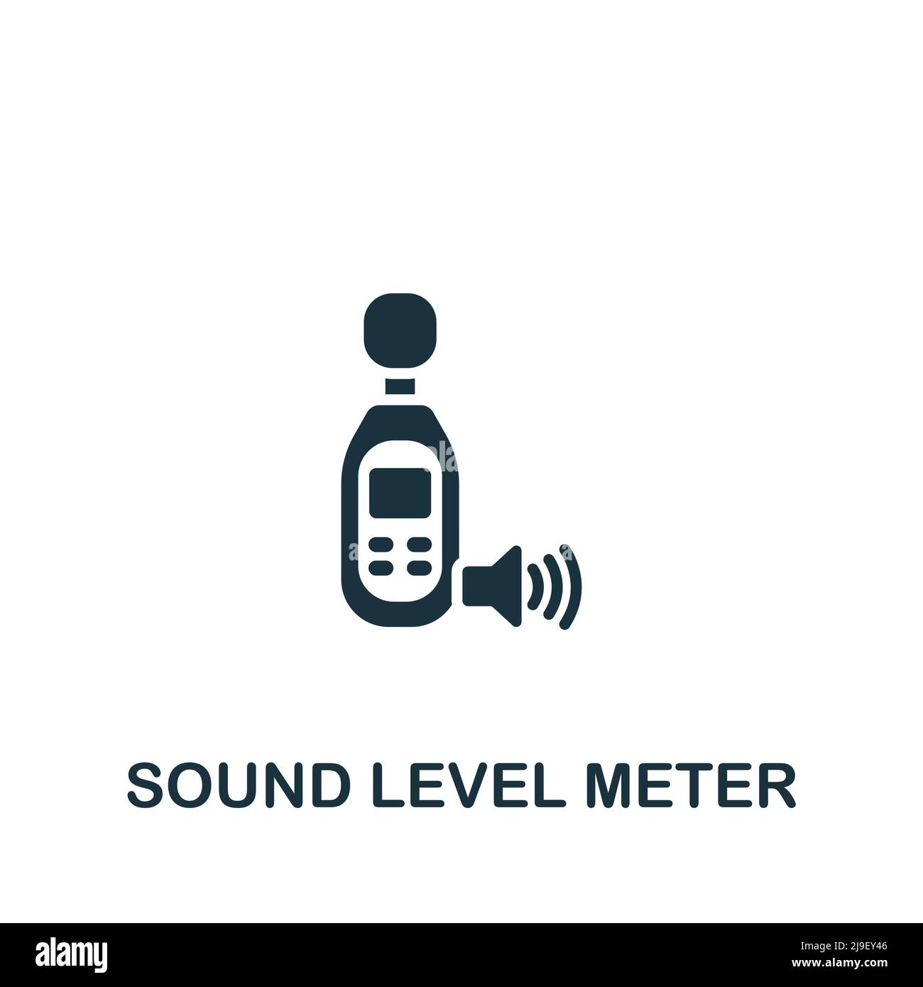Sound Level Meter icon. Monochrome simple Measuring icon for templates