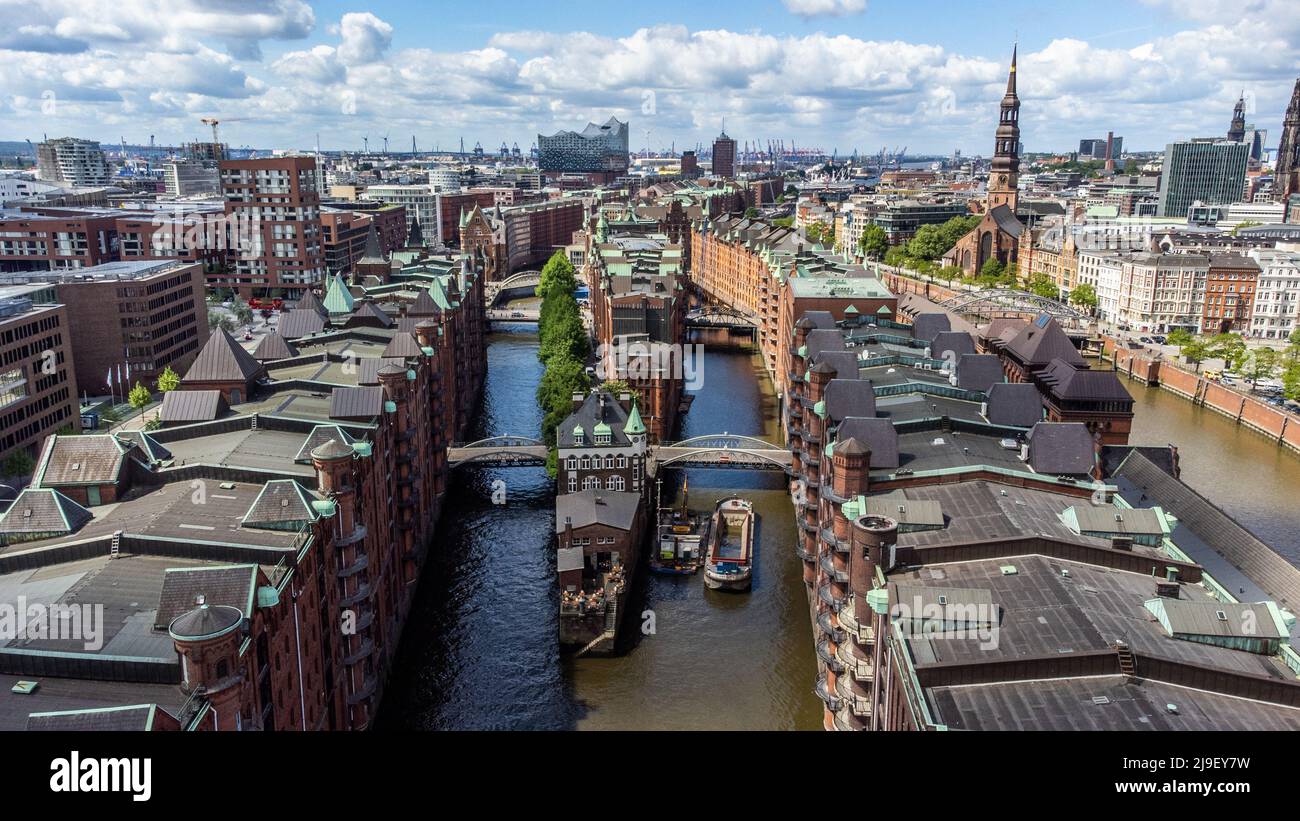 Speicherstadt, historic wharehouse district, Hamburg, Germany Stock Photo