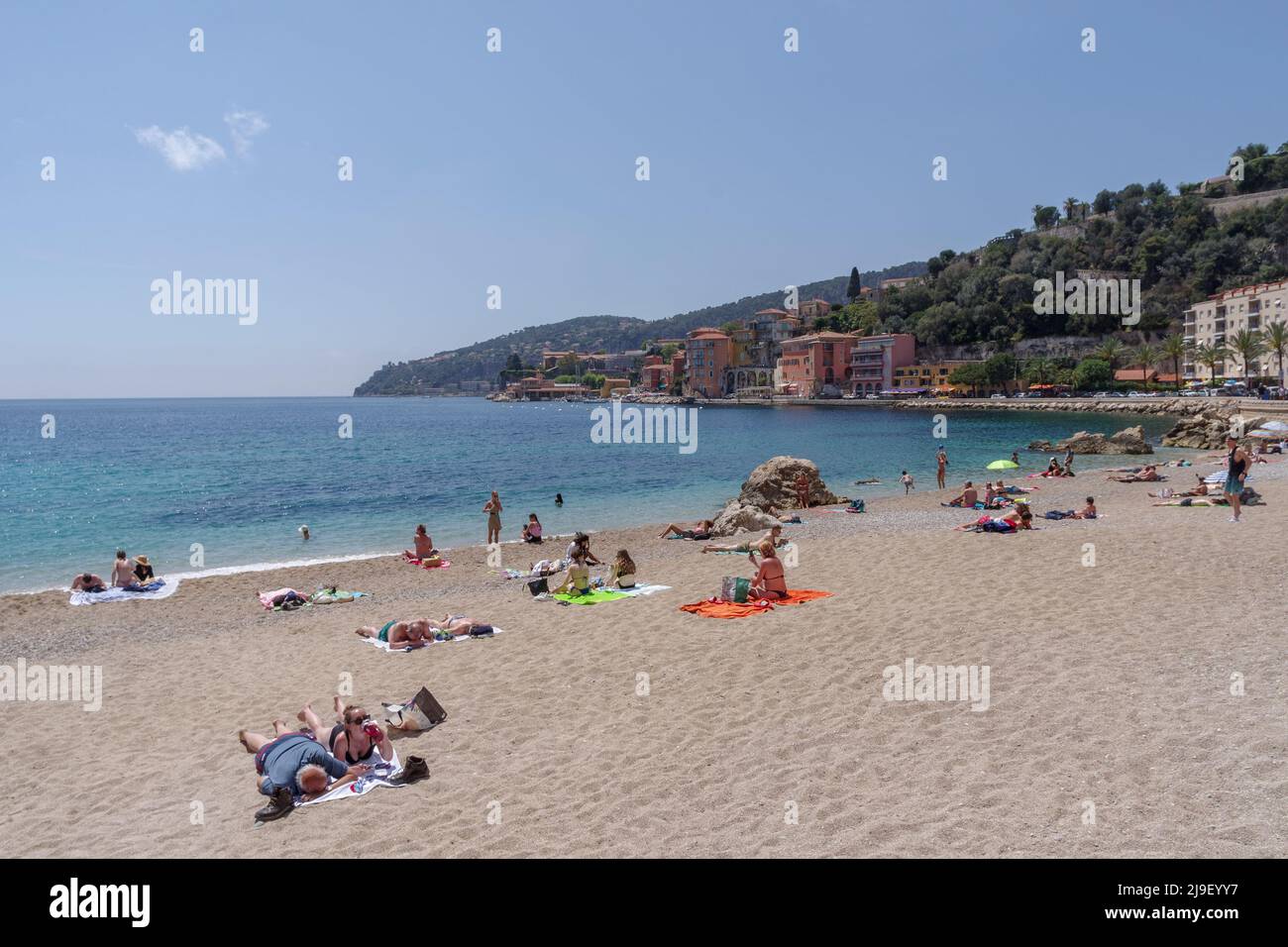 Mer City Beach of Villefranche sur Mer, the city of the famous tourist ...