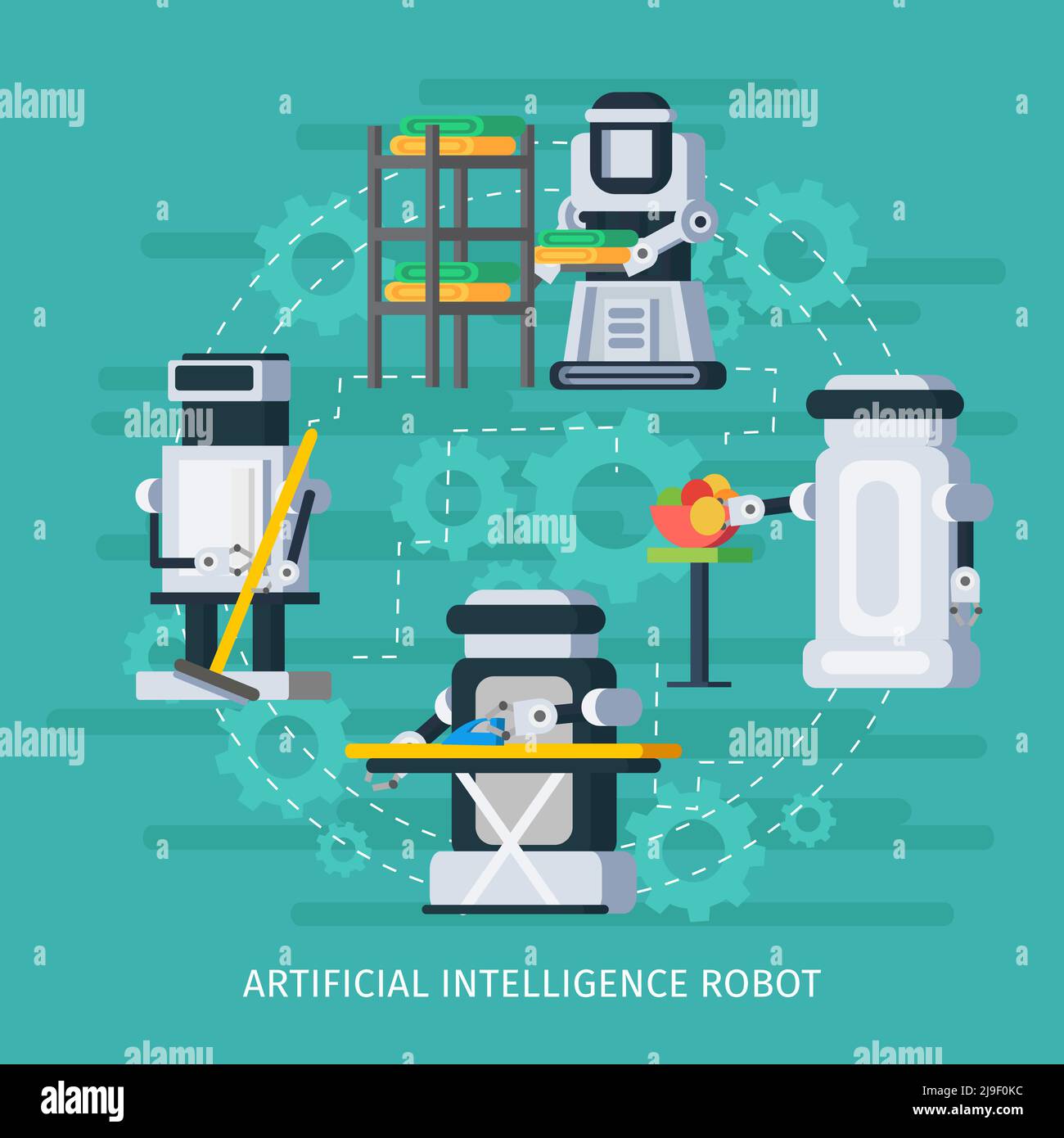 Artificial intelligence round composition with robots and cyborgs ...