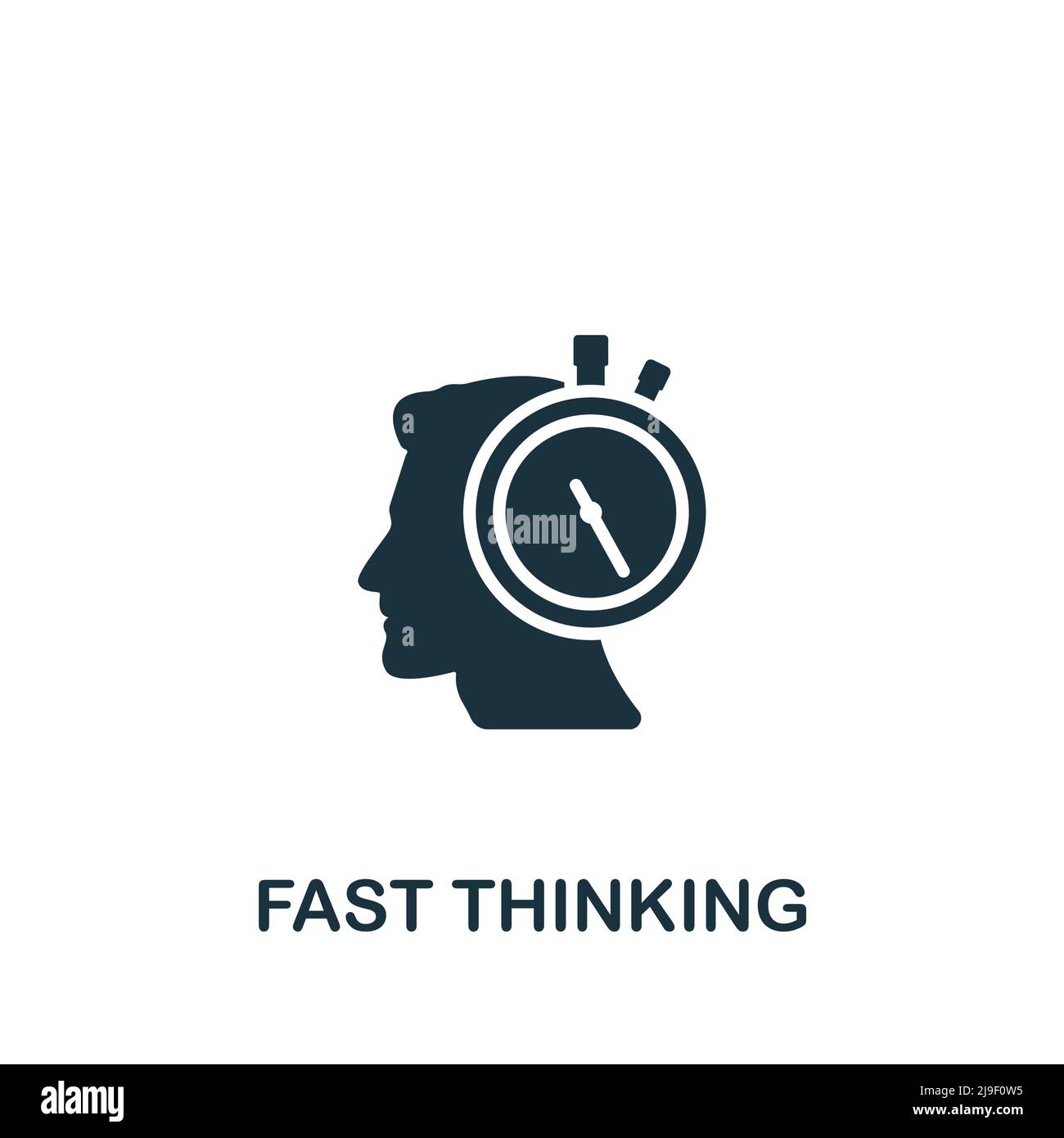 Fast Thinking icon. Monochrome simple Personality icon for templates, web design and infographics Stock Vector