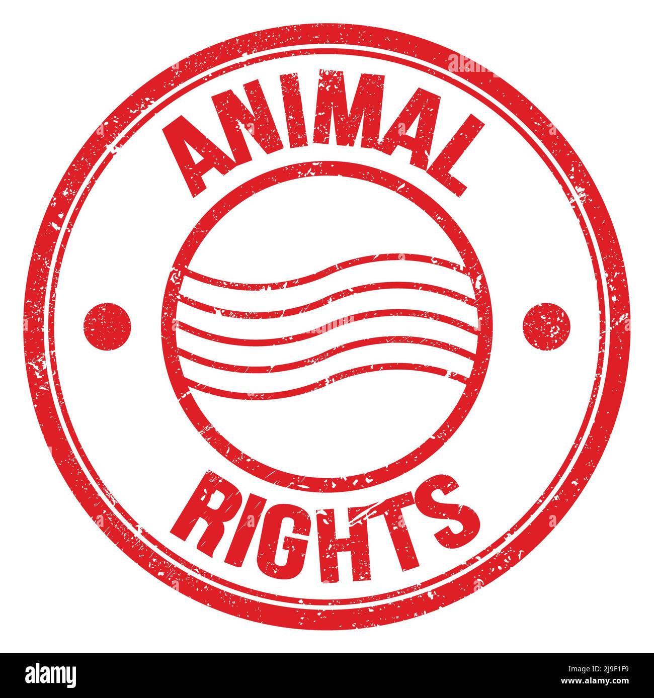 ANIMAL RIGHTS text written on red round postal stamp sign Stock Photo ...