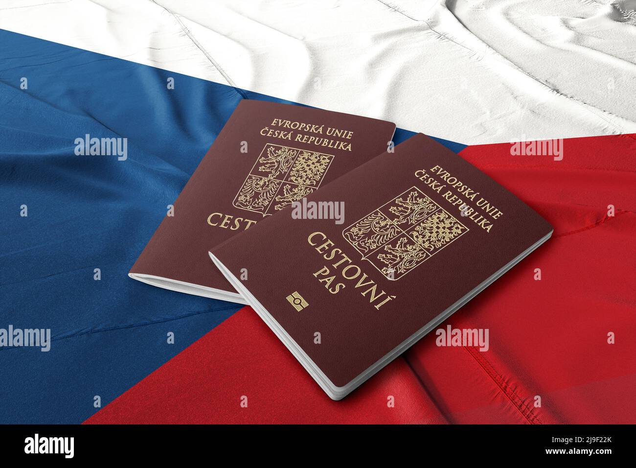 Czech passport on its flag ,The Czech passport is an international
