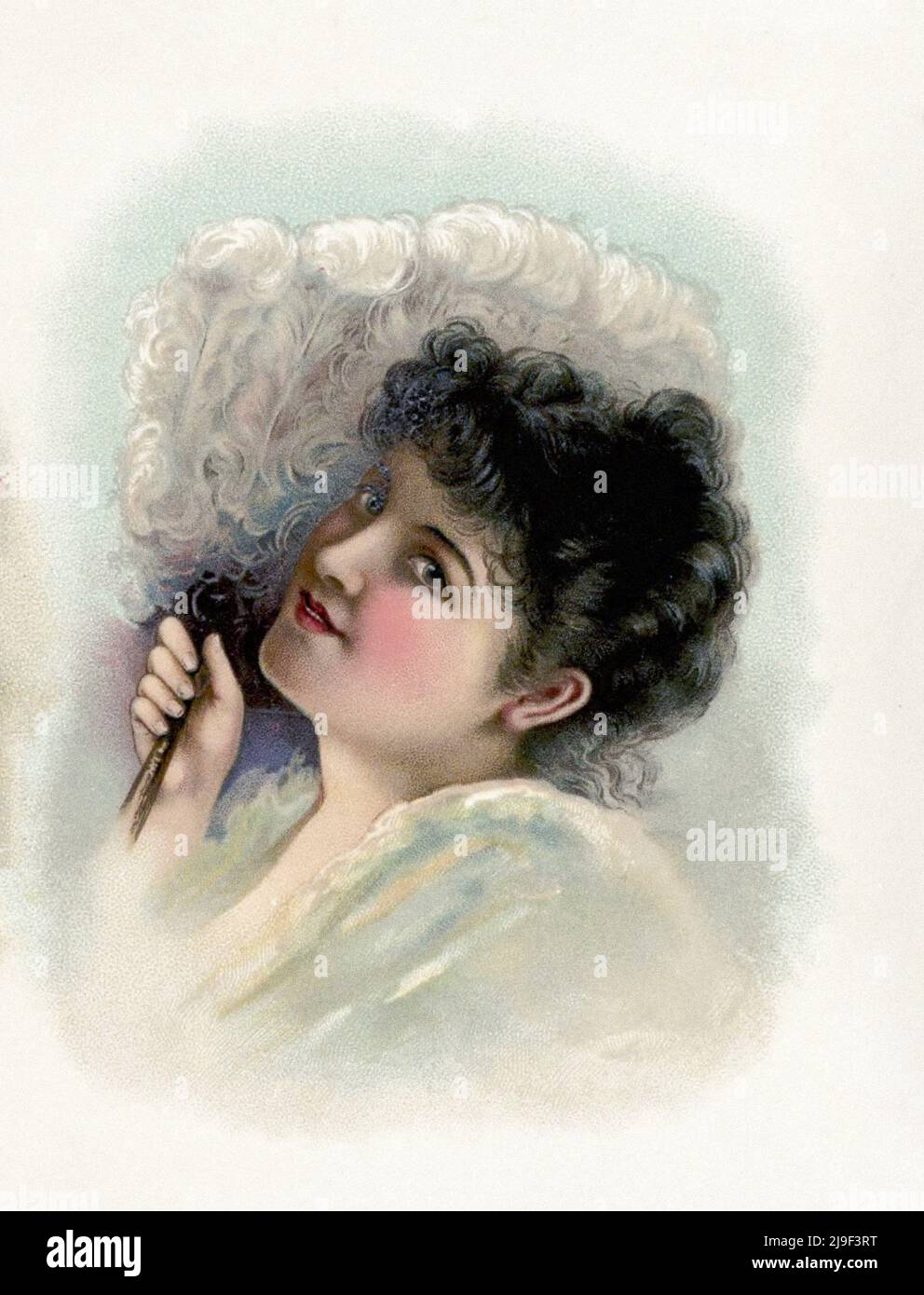 Color lithograph of Adelaide Detchon. American poet and orator Stock Photo