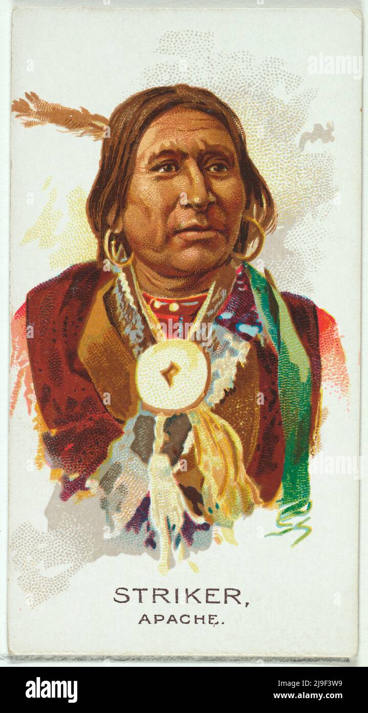 Vintage trade card of Striker, Apache, from the American Indian Chiefs series (N2) for Allen & Ginter Cigarettes Brands 1888 Trade cards from the 'Ame Stock Photo
