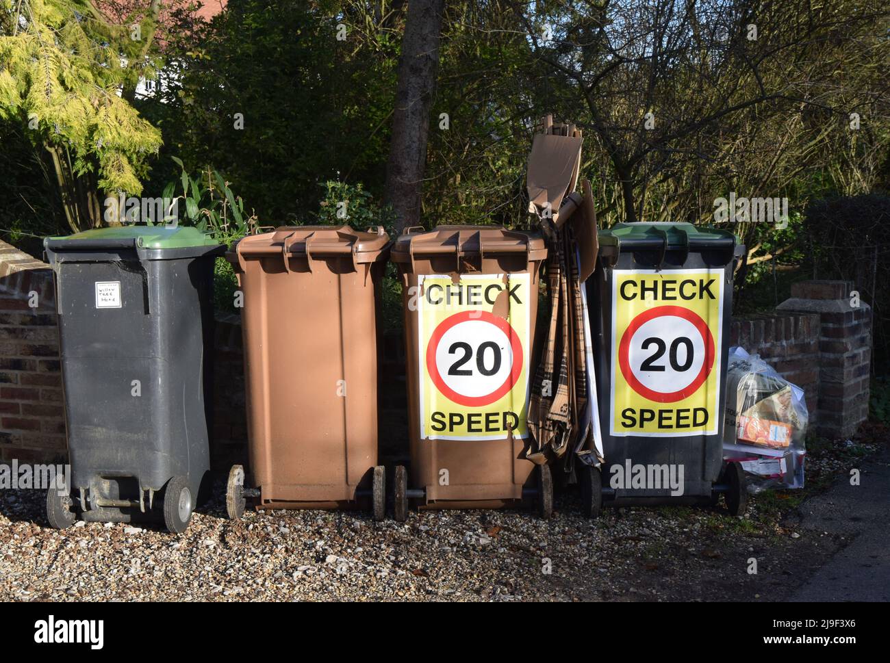 wheelie bins awaiting collection Stock Photo Alamy