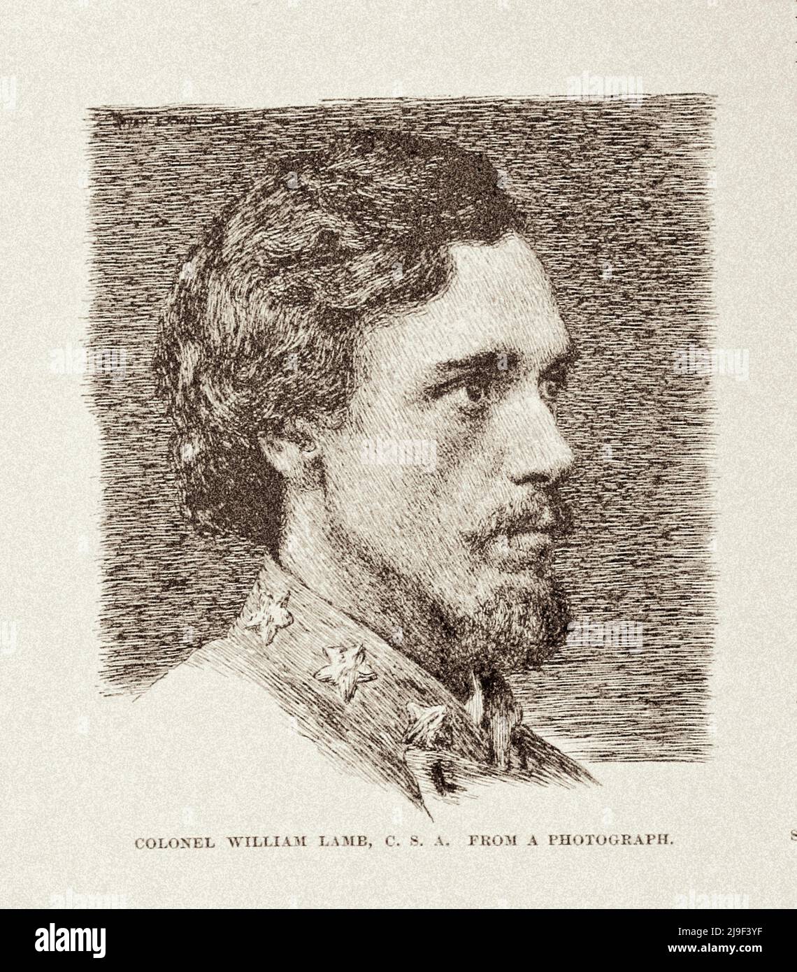 Leaders of the American Civil War. Portrait of Confederate Army colonel William Lamb Stock Photo