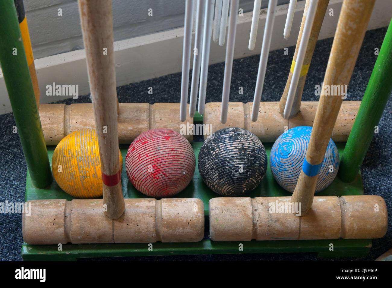 antique croquet set Stock Photo Alamy