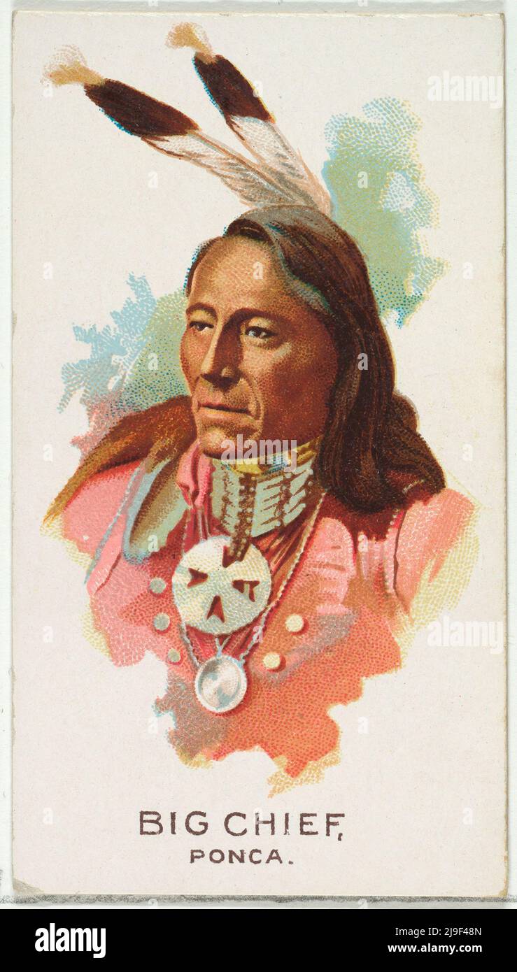 Big Chief, Ponca, from the American Indian Chiefs series (N2) for Allen & Ginter Cigarettes Brands 1888 Stock Photo