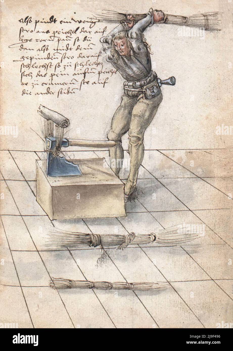 Medieval woodworking, furniture and other crafts: The tools of Martin Löffelholz (1505) Löffelholtz Codex. Illustrations and descriptions of all sorts Stock Photo