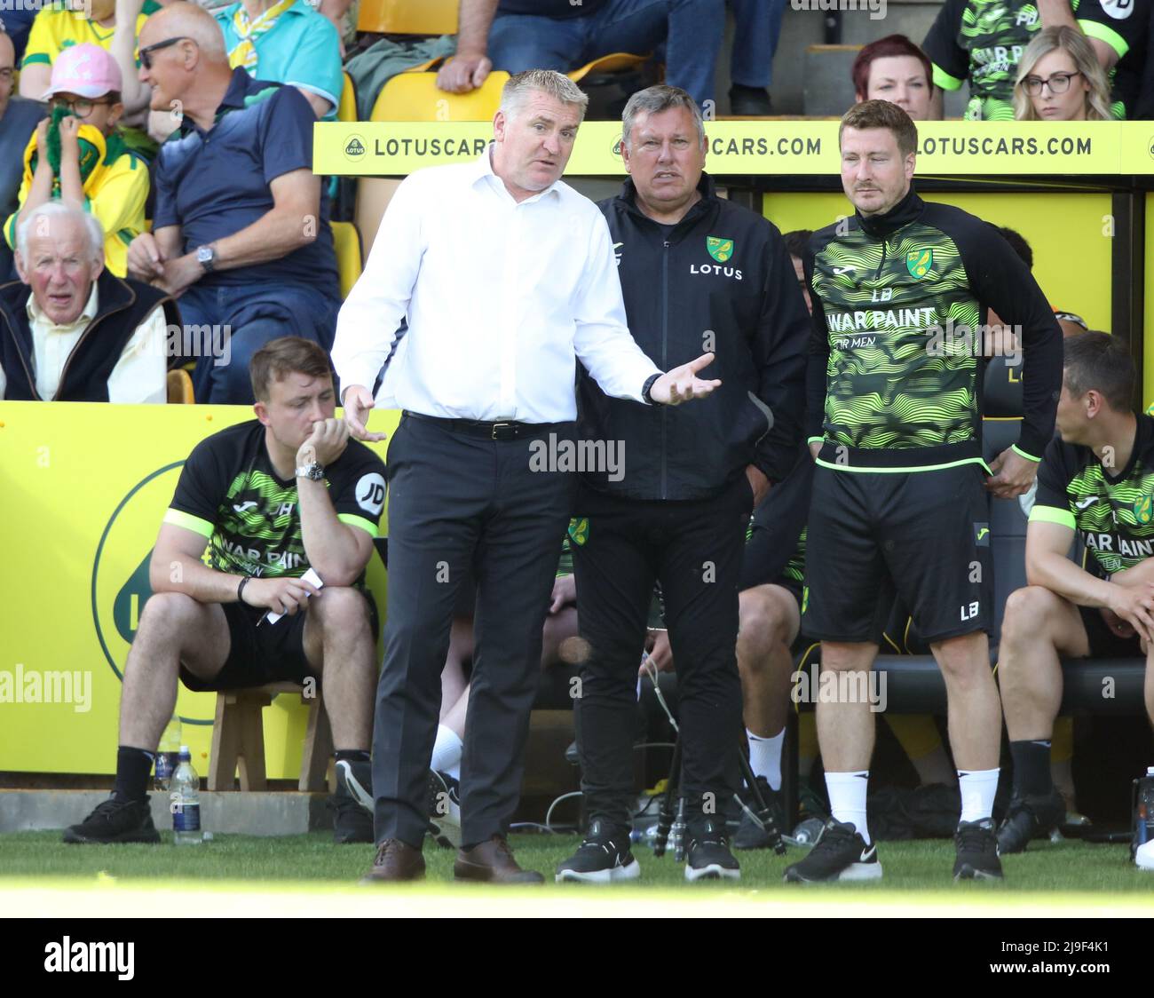 Norwich, UK. 22nd May, 2022. Dean Smith (Norwich manager) at the Norwich City v Tottenham Hotspur, English Premier League match, at Carrow Road, Norwich. Credit: Paul Marriott/Alamy Live News Stock Photo