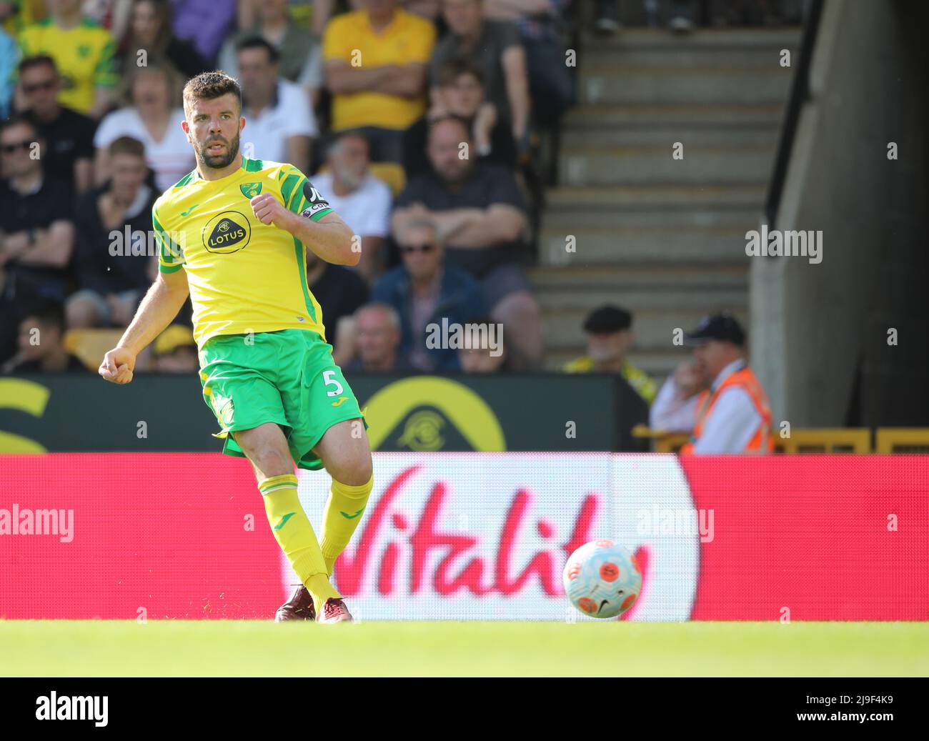 Norwich, UK. 22nd May, 2022. Grant Hanley (NC) at the Norwich City v Tottenham Hotspur, English Premier League match, at Carrow Road, Norwich. Credit: Paul Marriott/Alamy Live News Stock Photo
