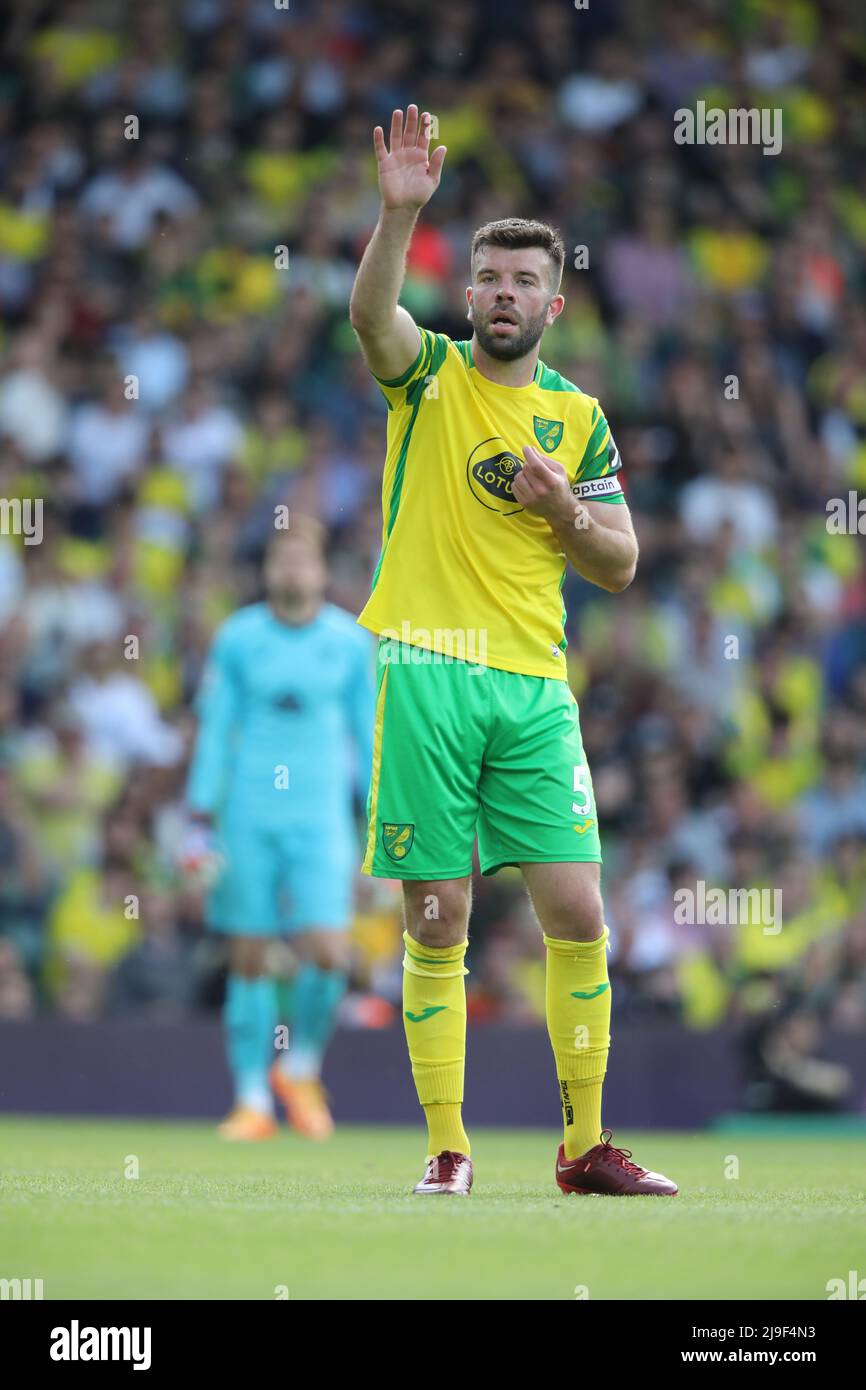 Norwich, UK. 22nd May, 2022. Grant Hanley (NC) at the Norwich City v Tottenham Hotspur, English Premier League match, at Carrow Road, Norwich. Credit: Paul Marriott/Alamy Live News Stock Photo