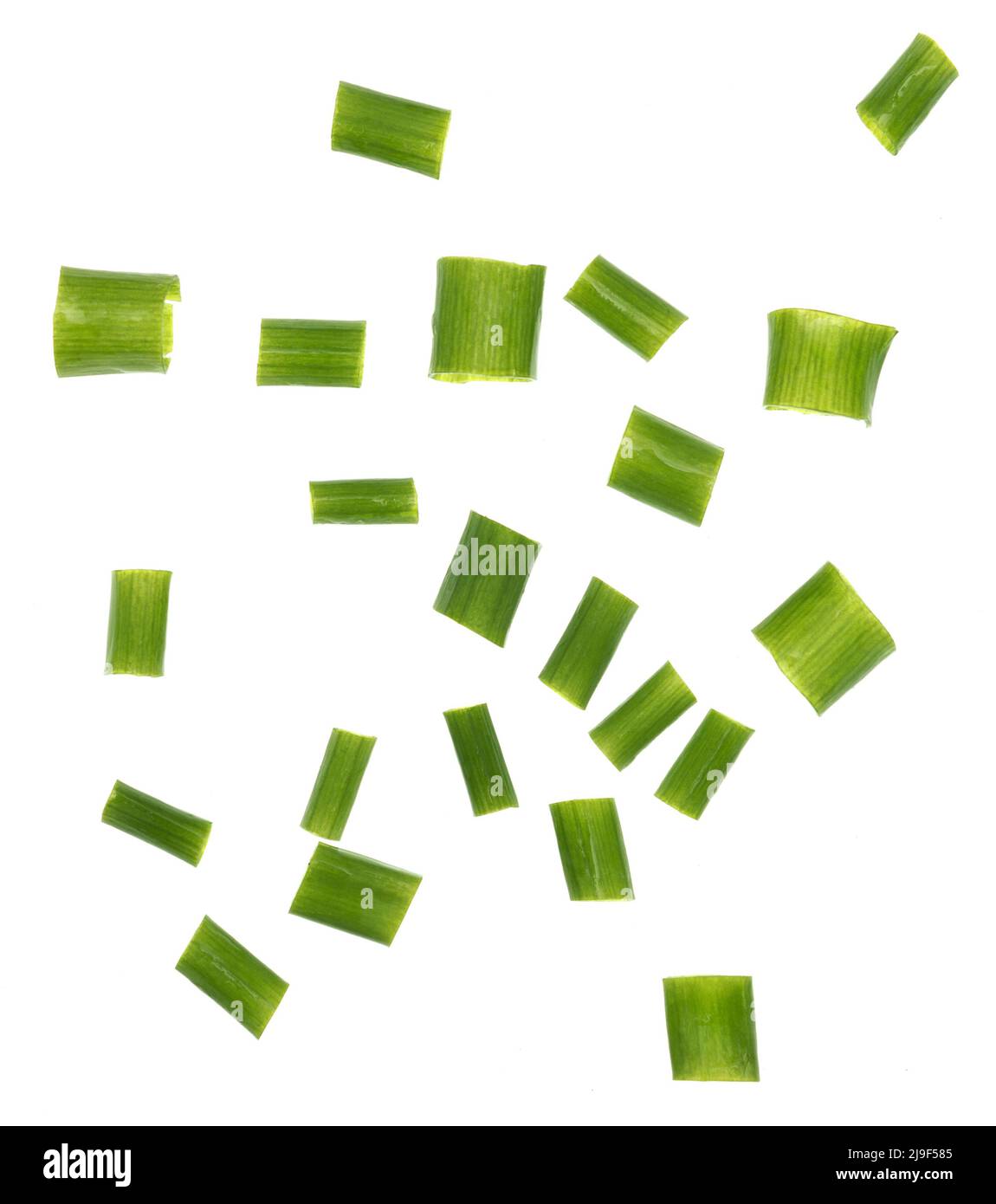 Green chopped onion isolated on white background Stock Photo