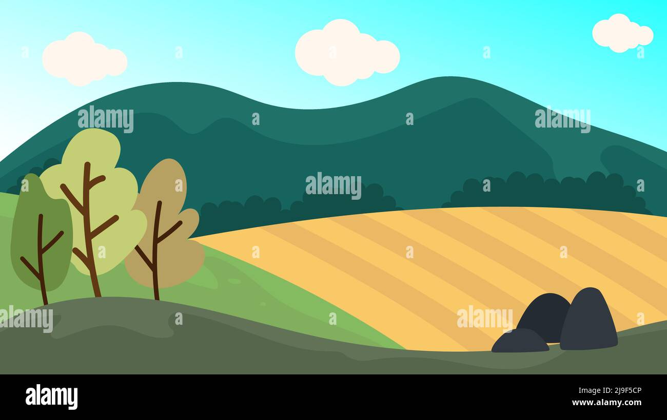Bright farm sunset Stock Vector Images - Alamy