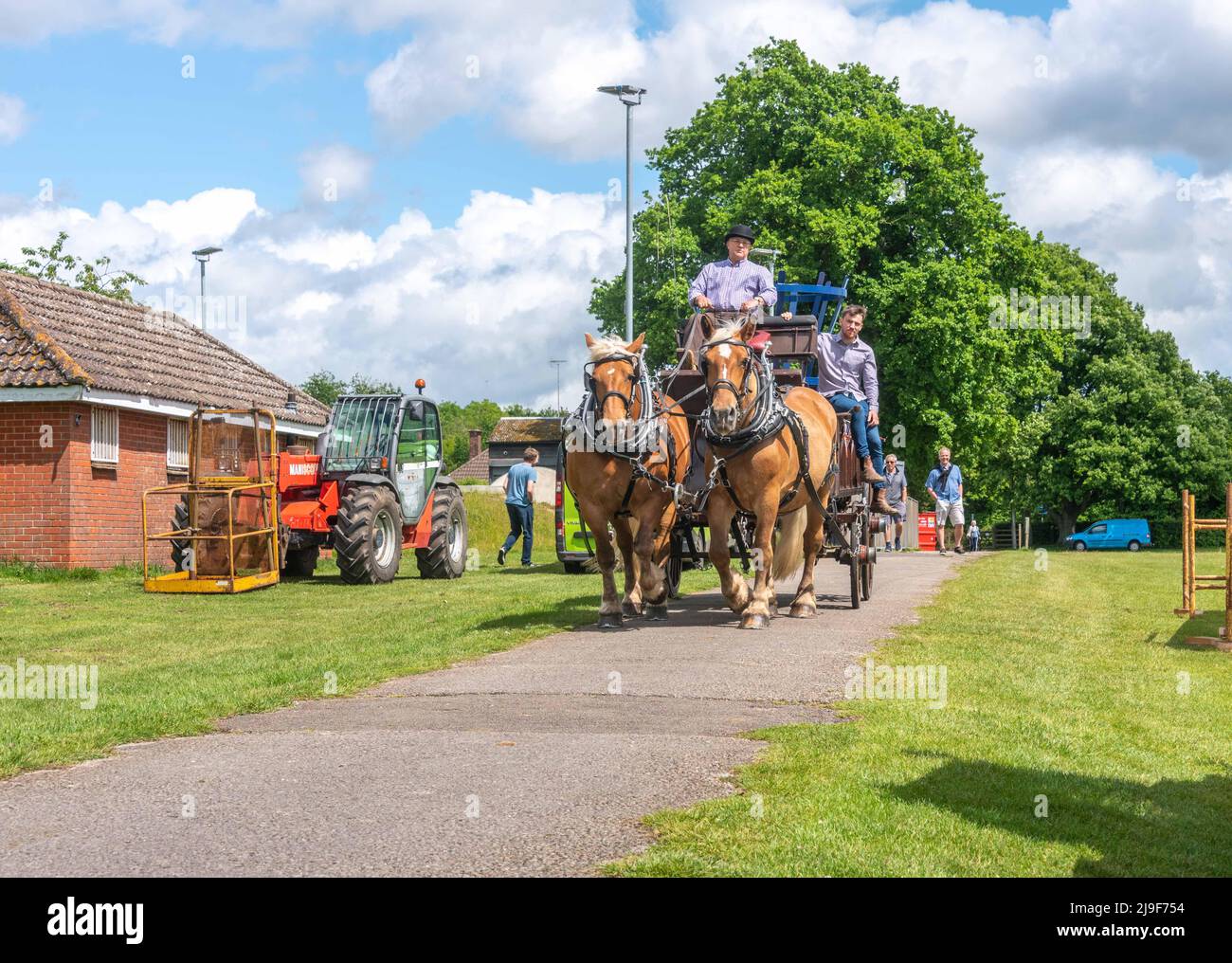 Fordingbridge Platinum Jubilee Beacon arrives by heavy horse Stock