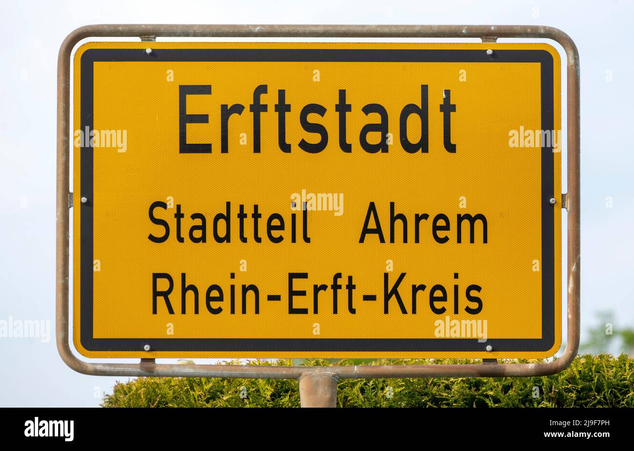 Deutschland, NRW, Erftstadt-Ahrem, Ortsschild Stock Photo