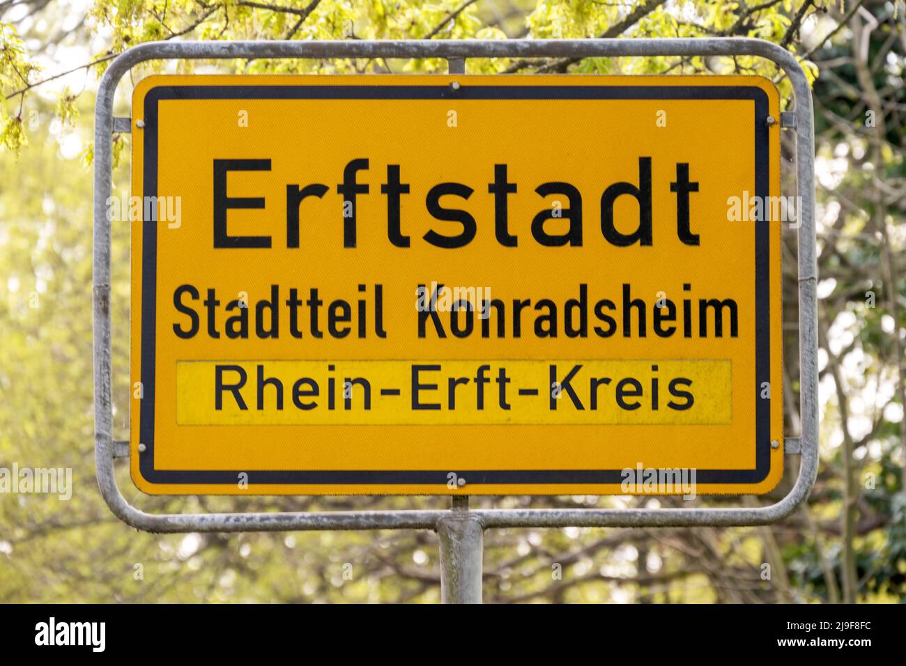 Deutschland, NRW, Erftstadt-Konradsheim, Ortstafel Stock Photo