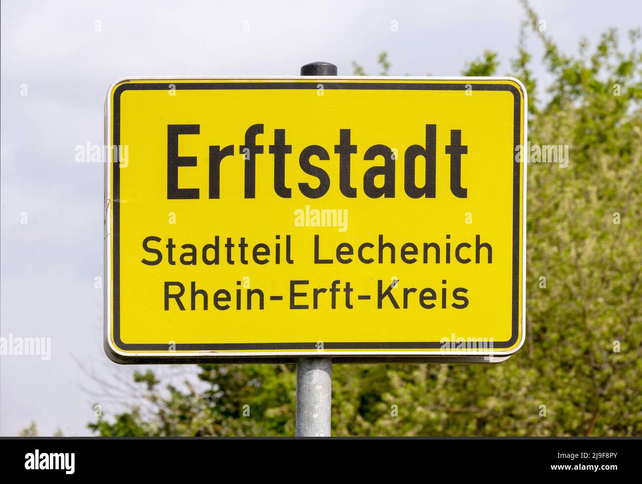 Deutschland, NRW, Erftstadt-Lechenich, Ortstafel Stock Photo