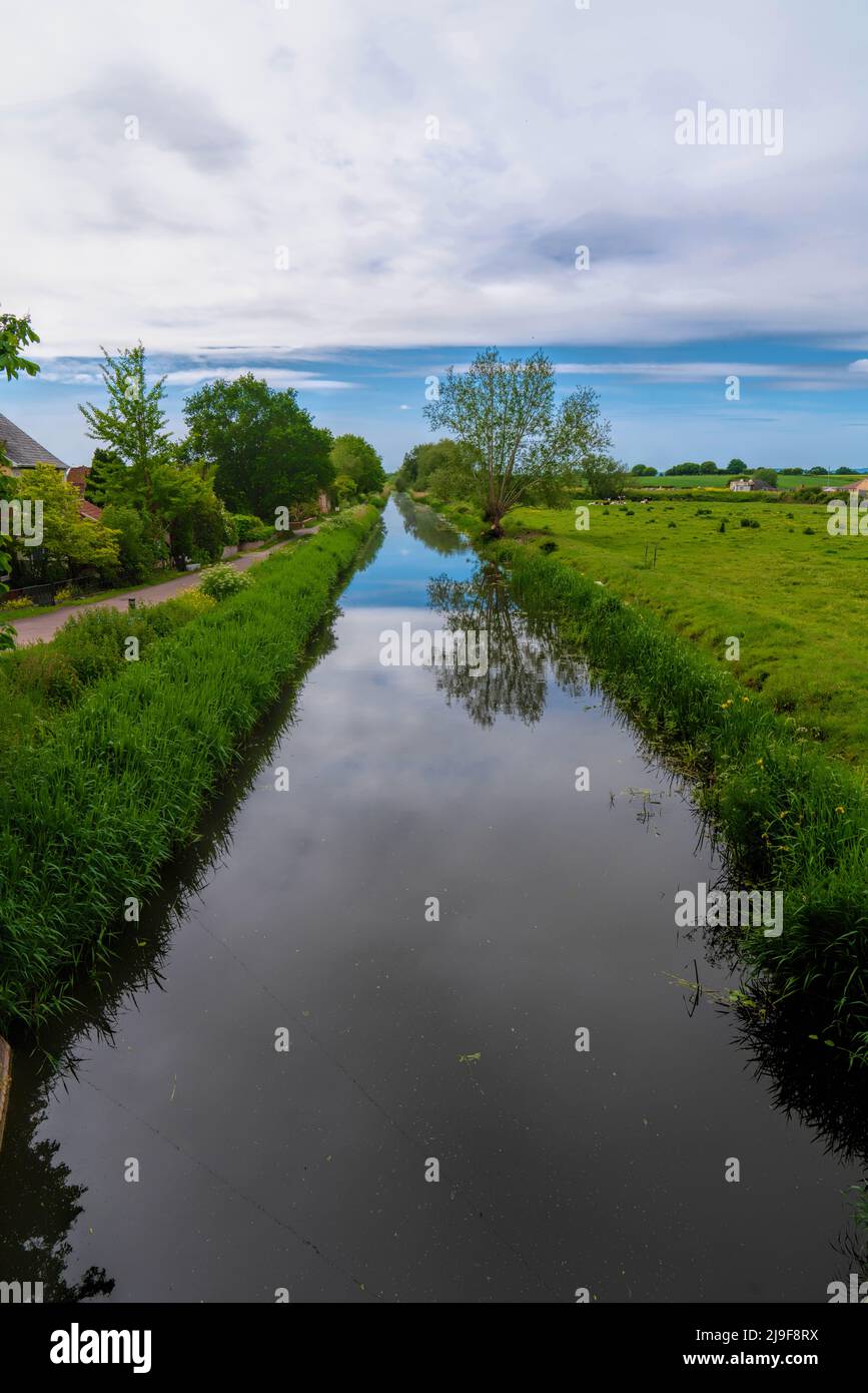 Bridgwater and Taunton Canal Somerset UK peaceful waterway in the west country Stock Photo