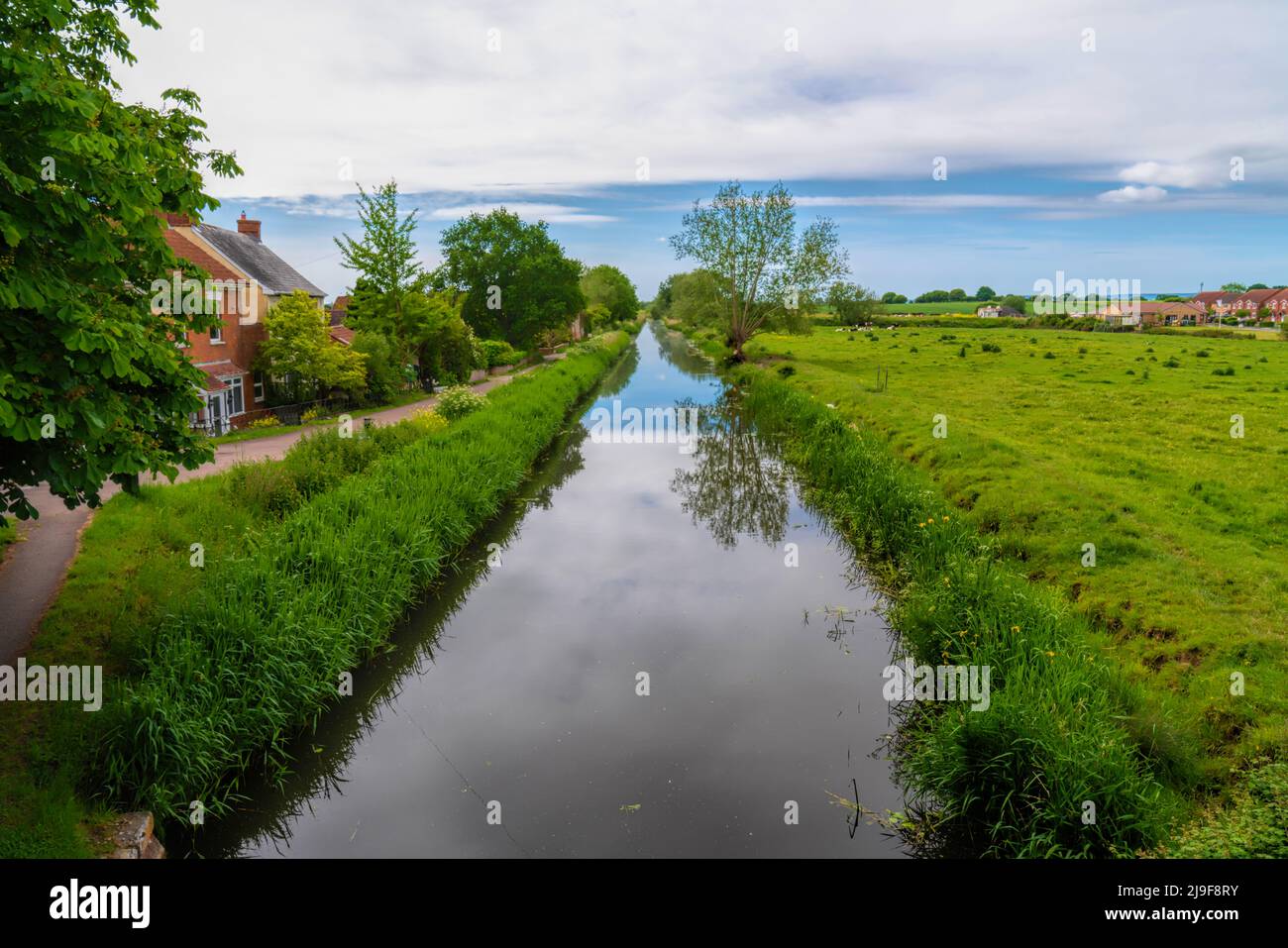 Bridgwater and Taunton Canal Somerset UK peaceful waterway in the west country Stock Photo