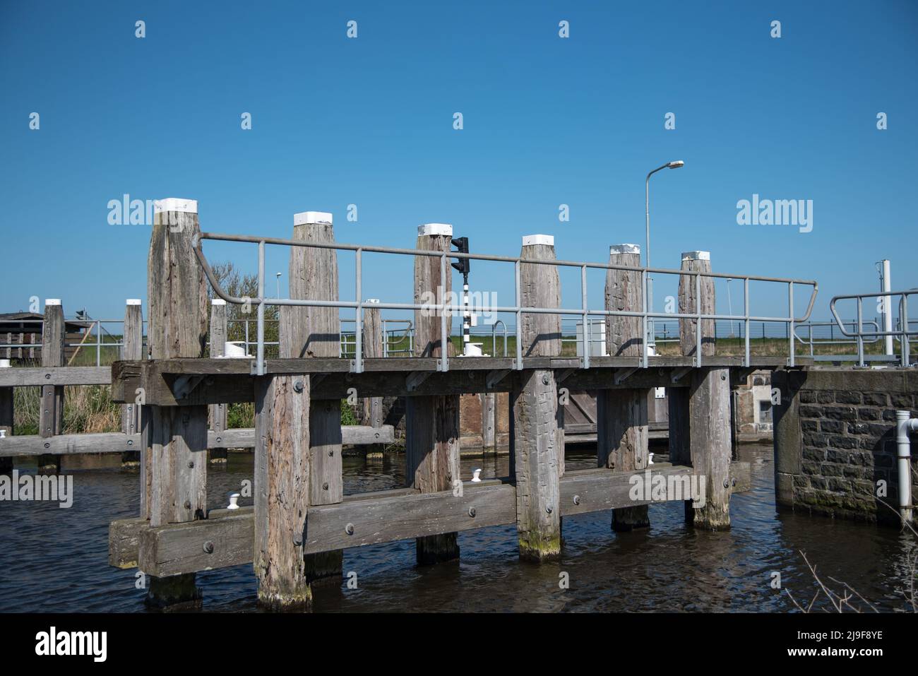 Den Helder, Netherlands, May 2022. Locks and mooring posts at Oostoever in Den Helder. High quality photo Stock Photo
