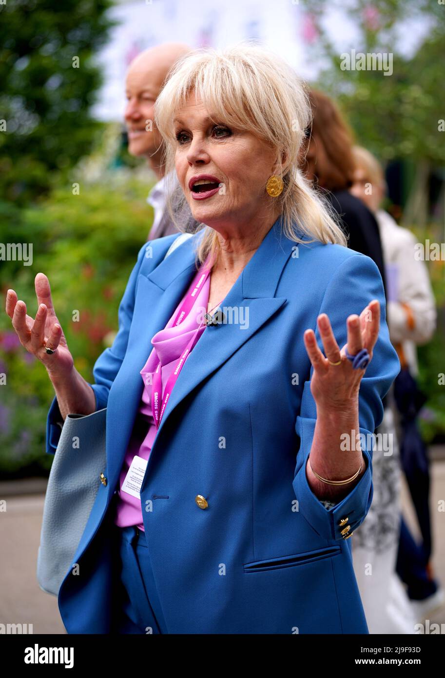 Joanna Lumley during the RHS Chelsea Flower Show press day, at the