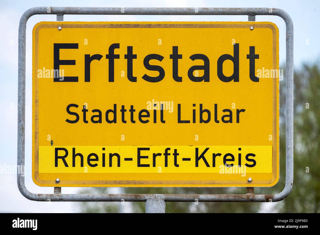Deutschland, NRW, Erftstadt-Liblar, Ortstafel Stock Photo