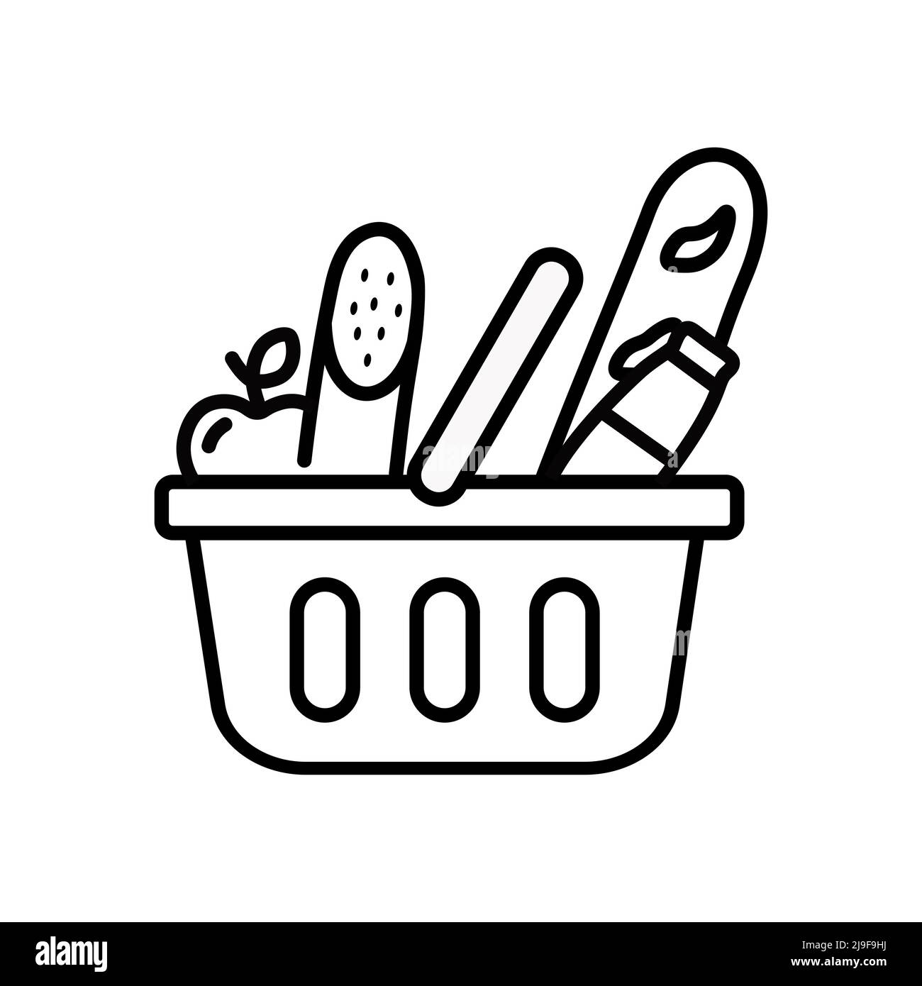 Grocery shopping baskets vector icon Stock Vector Image & Art Alamy