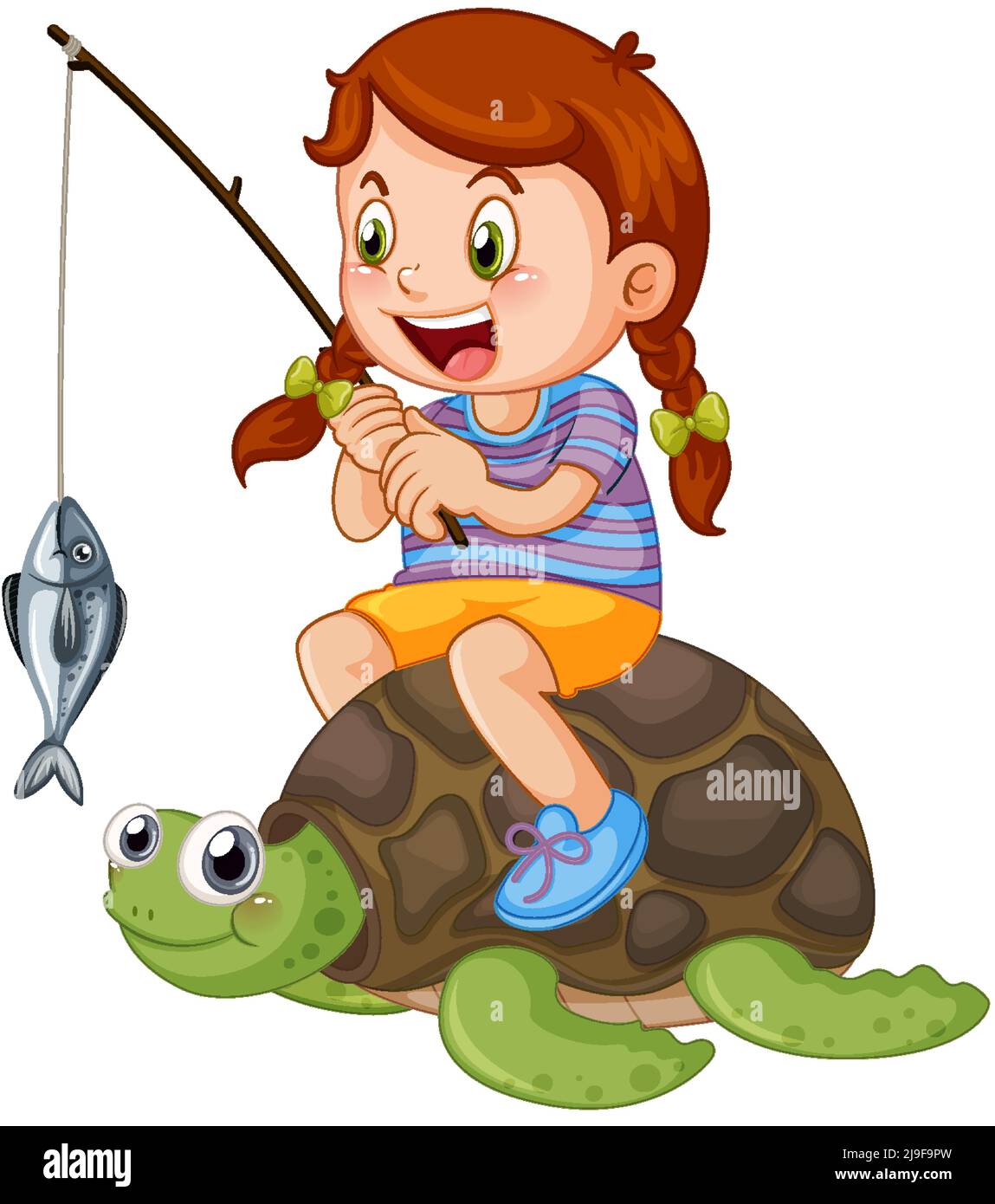 Kid fishing big little Cut Out Stock Images & Pictures - Alamy