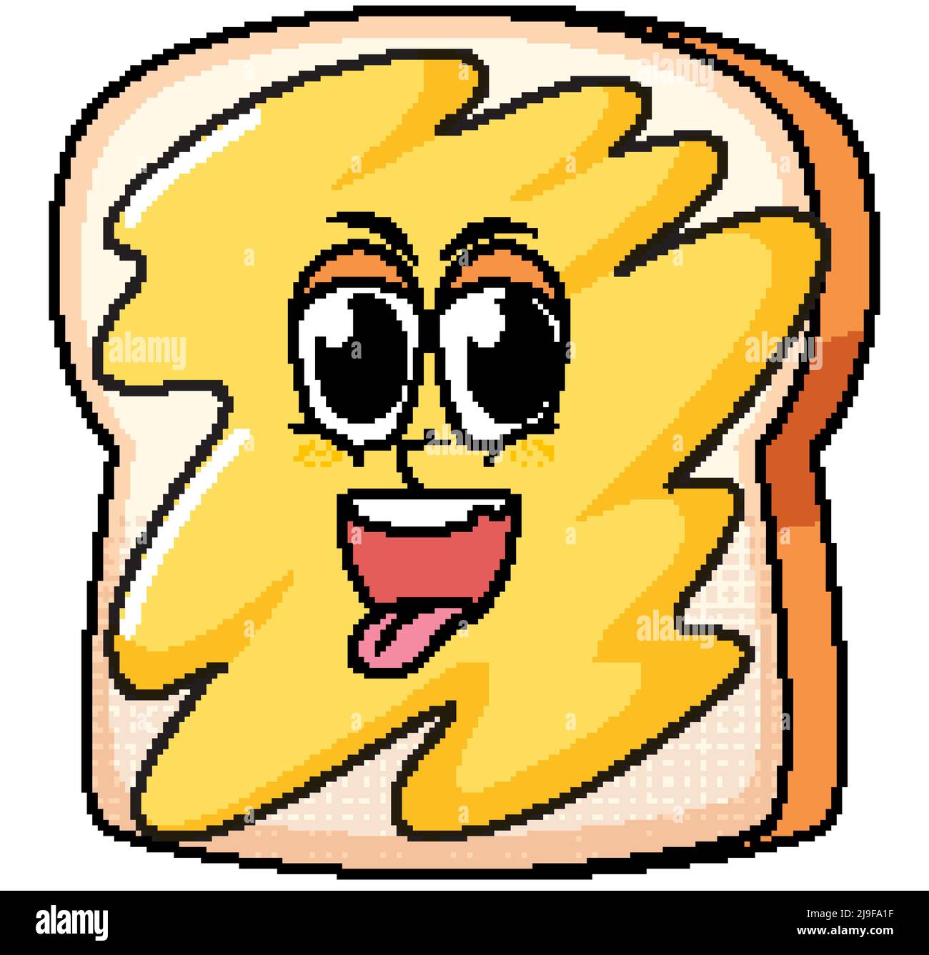 Bread cartoon character on white background illustration Stock Vector