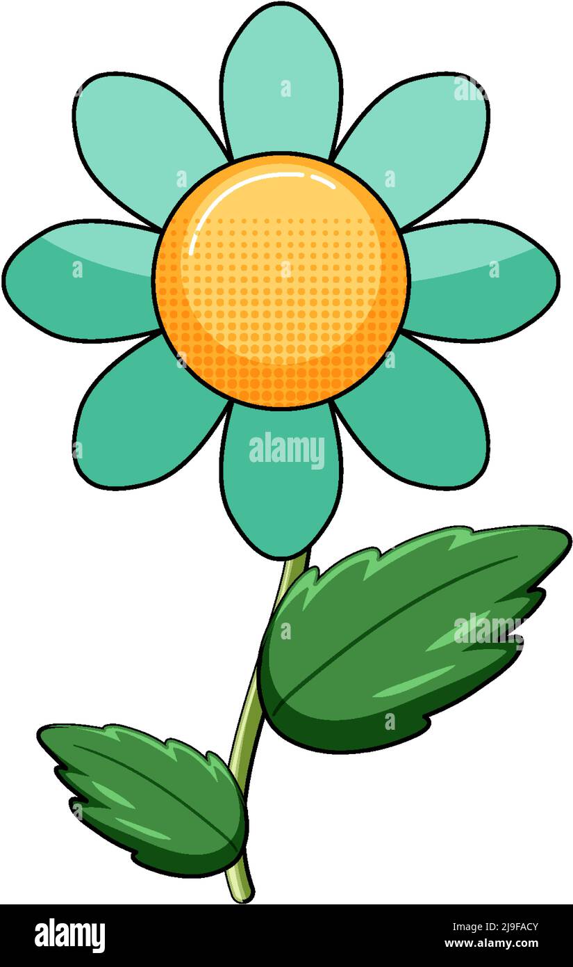 Green flower with leaves illustration Stock Vector Image & Art - Alamy
