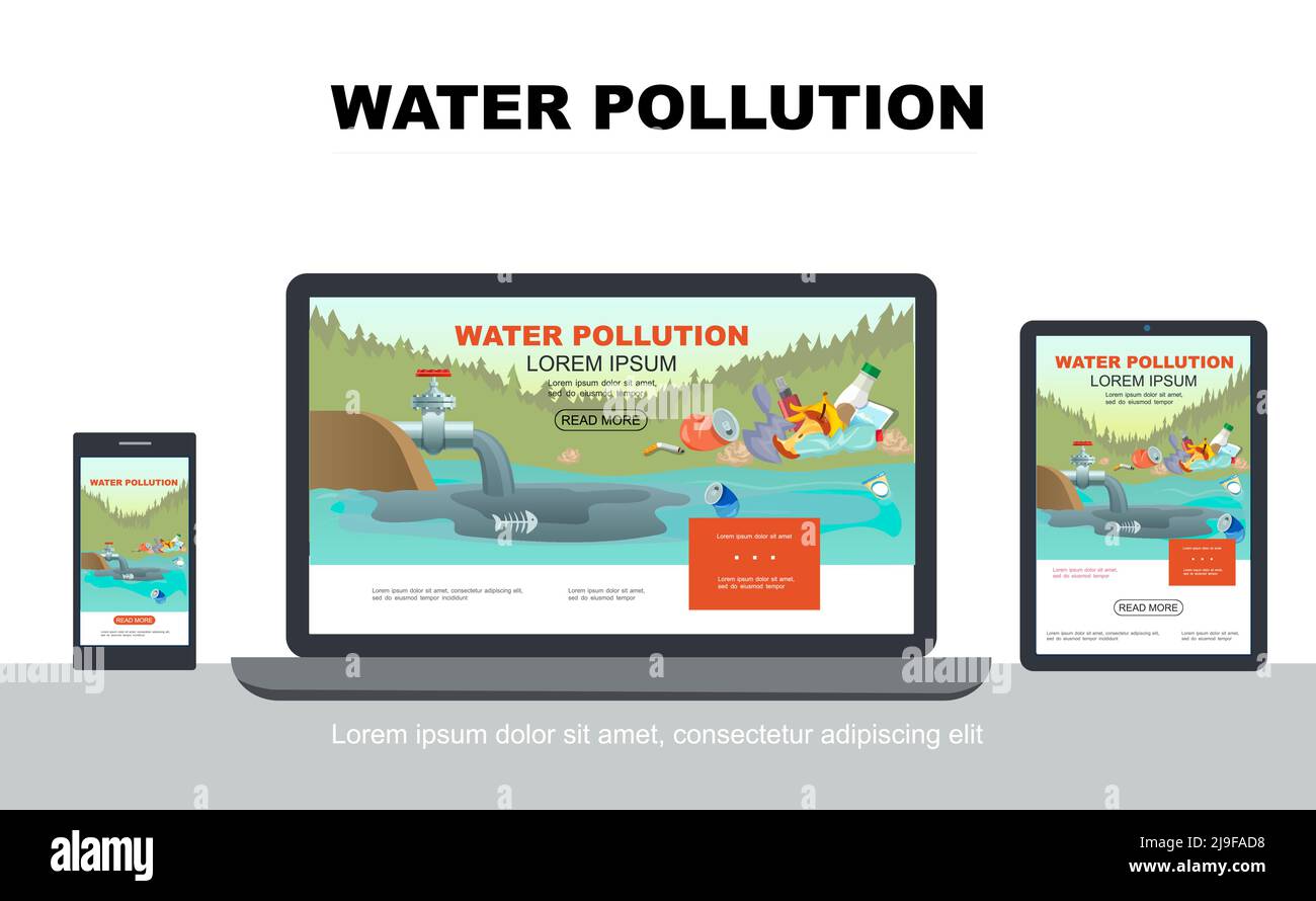 Flat water pollution adaptive design concept with industrial waste in ...