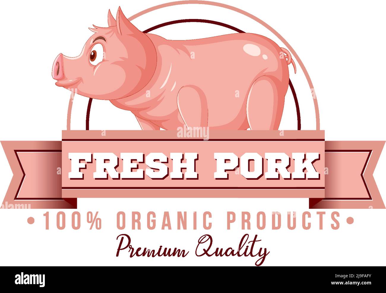 Pig cartoon character logo for pork products illustration Stock Vector ...