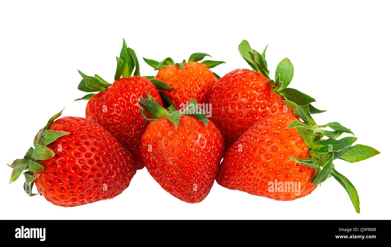 Red fresh ripe delicious strawberry with green leaf Stock Photo - Alamy