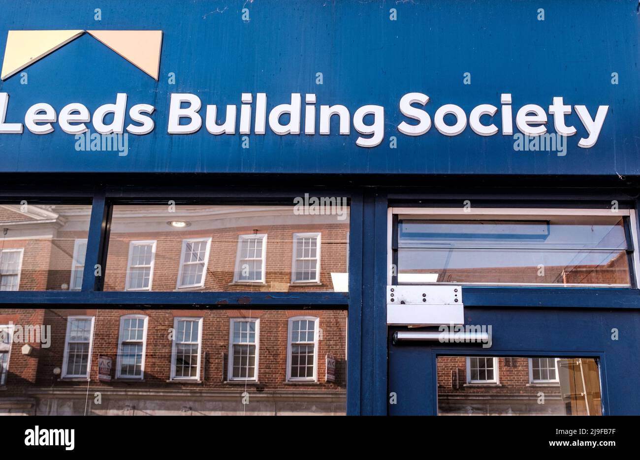 Epsom Surrey, London UK, May 22 2022, High Street Branch Of Leeds