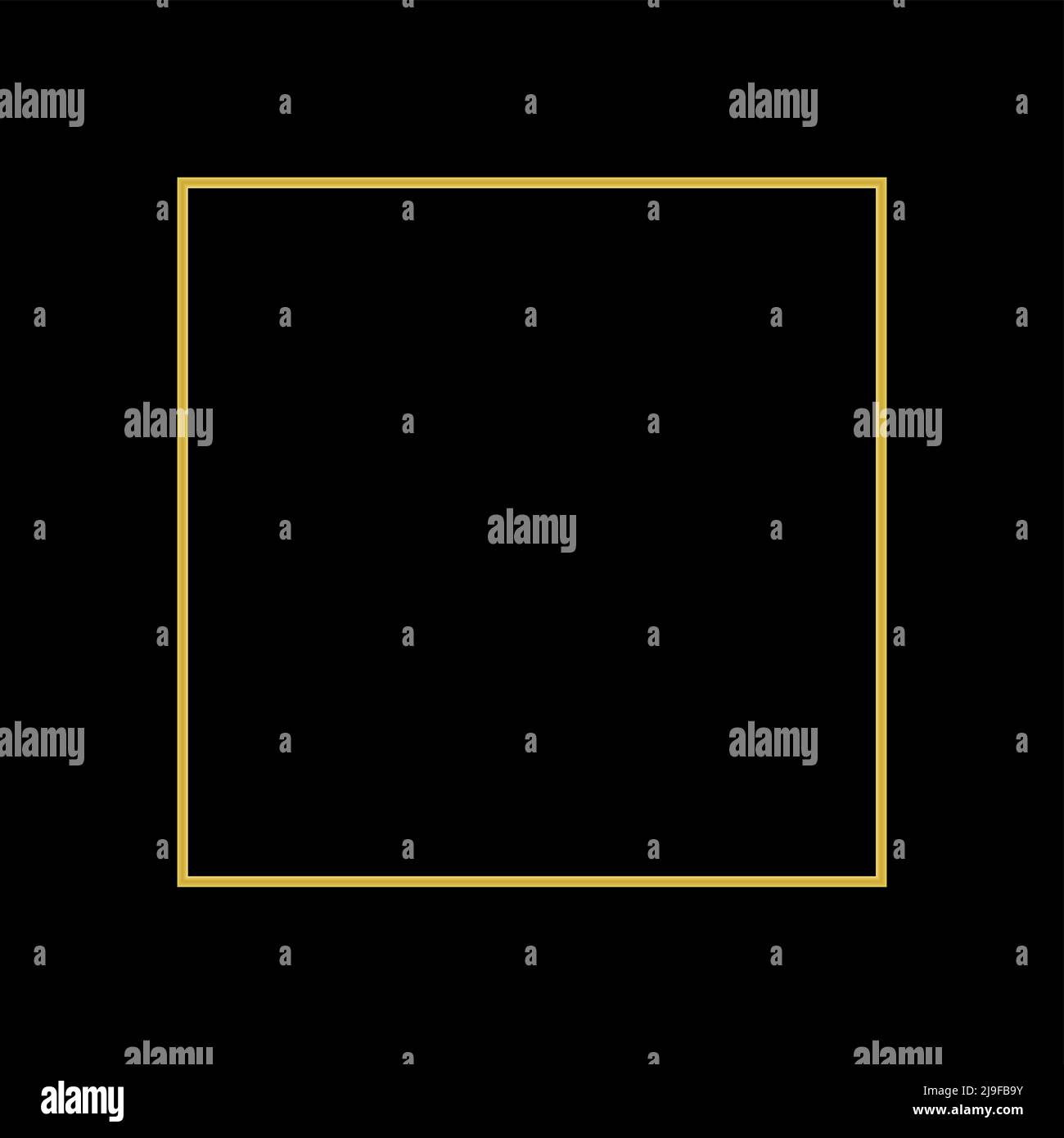 Square Golden Frame on The Black Background. EPS10 Stock Vector Image ...