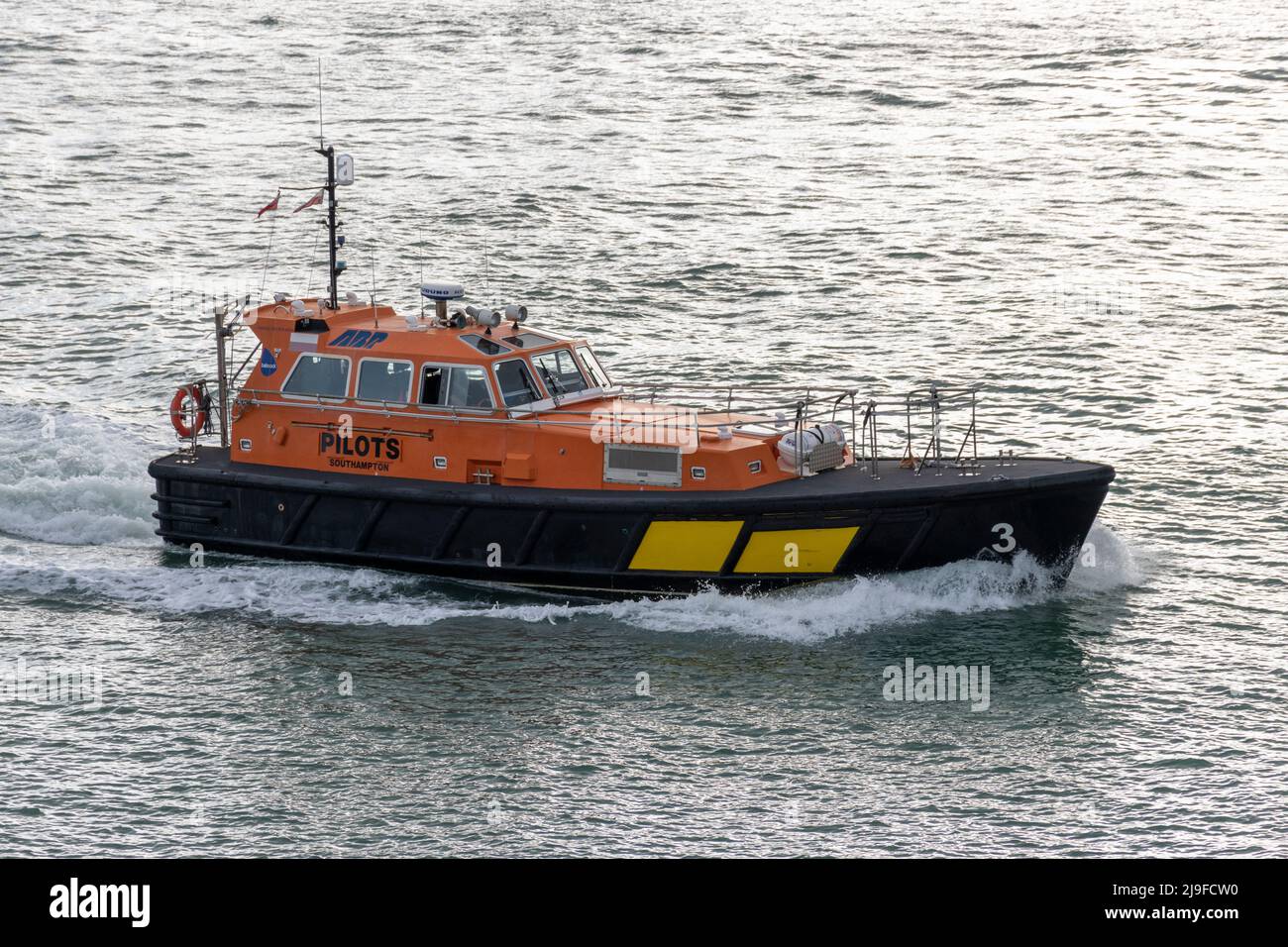 Associated British Ports Halmatic Nelson pilot boat entering Portsmouth Harbour Stock Photo