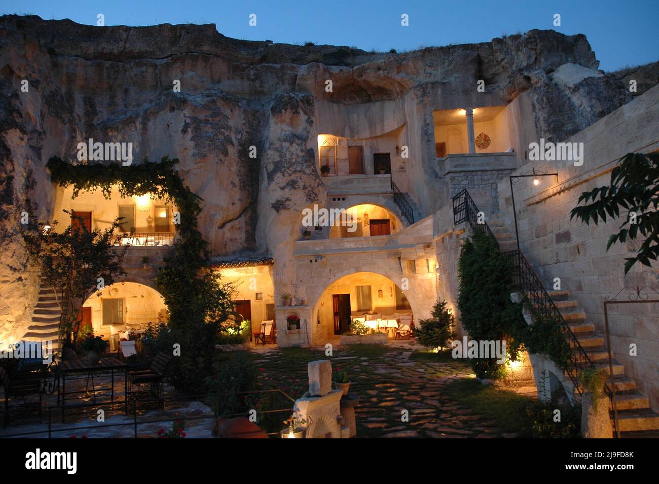 Stone houses, stone houses in Cappadocia, cave houses with lights at ...