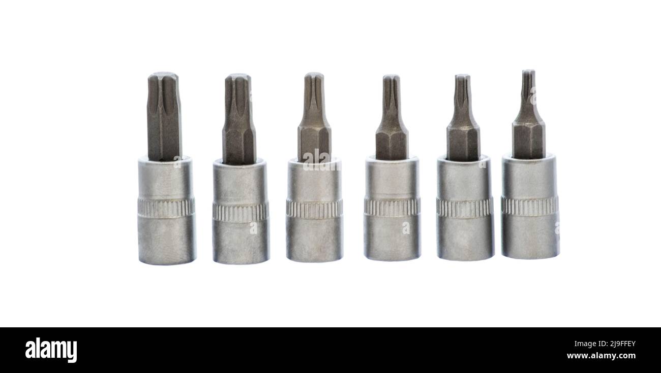 Image of a head screwdriver bit on a socket wrench Stock Photo
