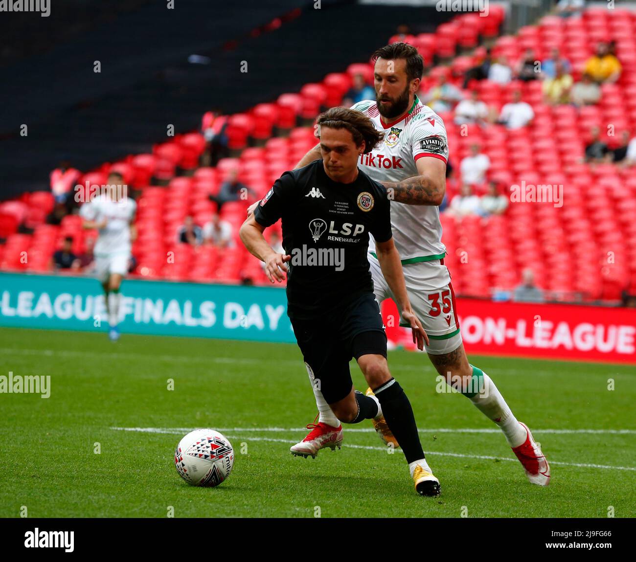 LONDON, ENGLAND - MAY 22: L-R Harry Forsyer of Bromley and Wrexham's 