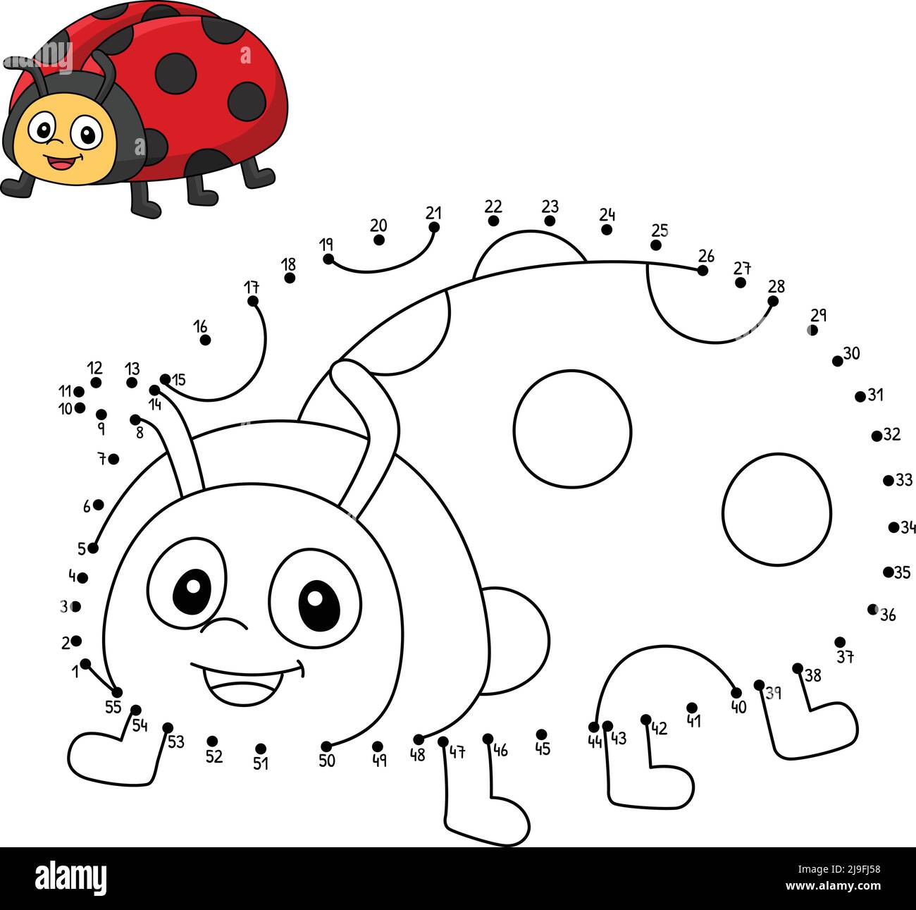 Pintar O Jogo De Simetria Da Ladybug Dos Pontos Foto de Stock - Ilustração  de inseto, teste: 173877088