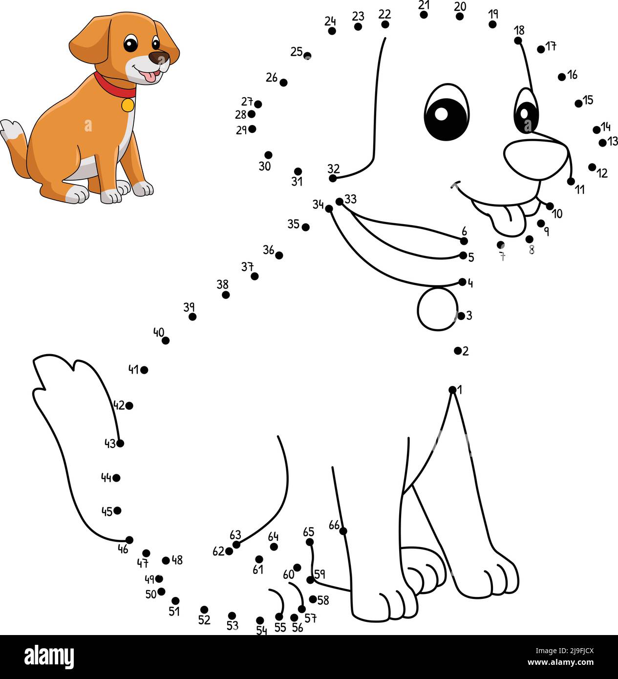 Dog Dot To Coloring Pages For Kids Sketch Coloring Page