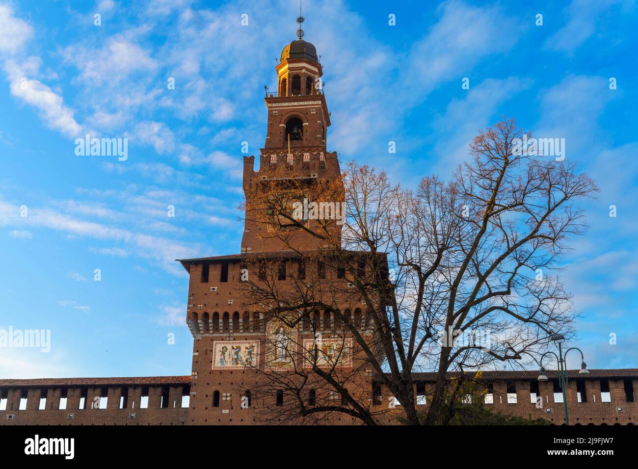 Milan, Lombardy, Italy the medieval castle known as Castello Sforzesco