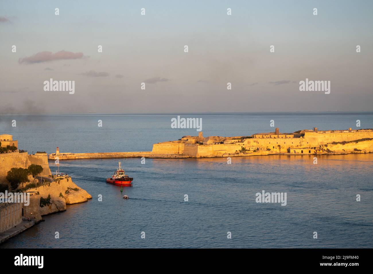 Fort Ricasoli and Breakwater, Kalkara, Valletta Grand Harbour, Malta. Stock Photo