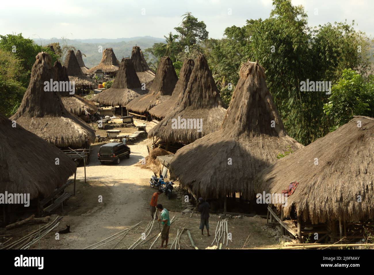 Sumbanese traditional houses in the traditional village of Praijing in ...